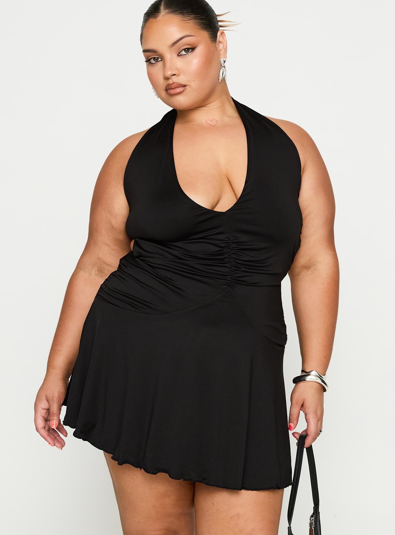 Alternative view of Maeva Halter Mini Dress Black Curve