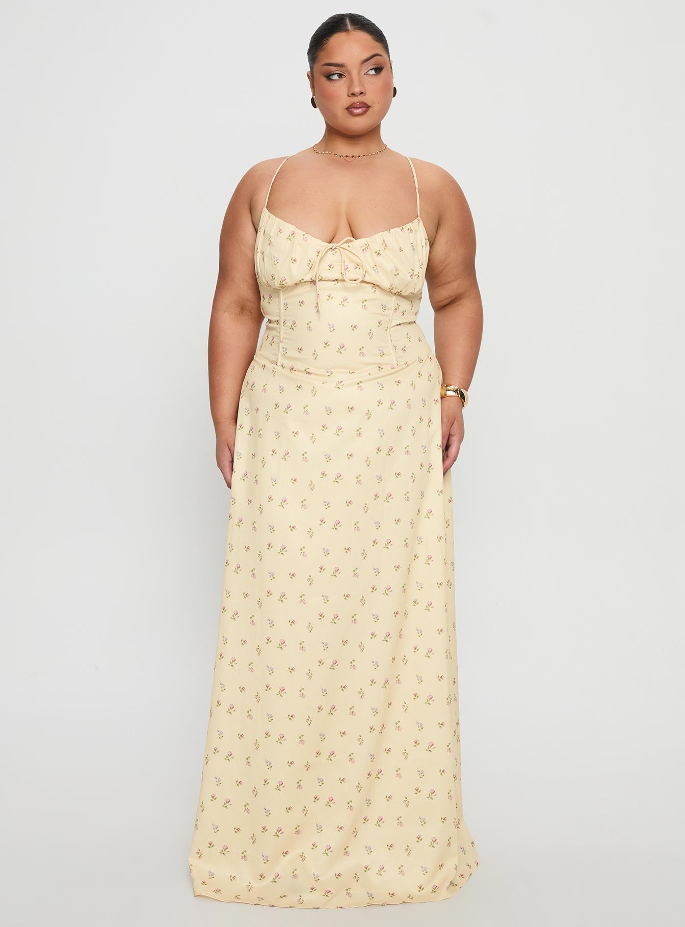 Alternative view of Members Only Maxi Dress Yellow Floral Curve