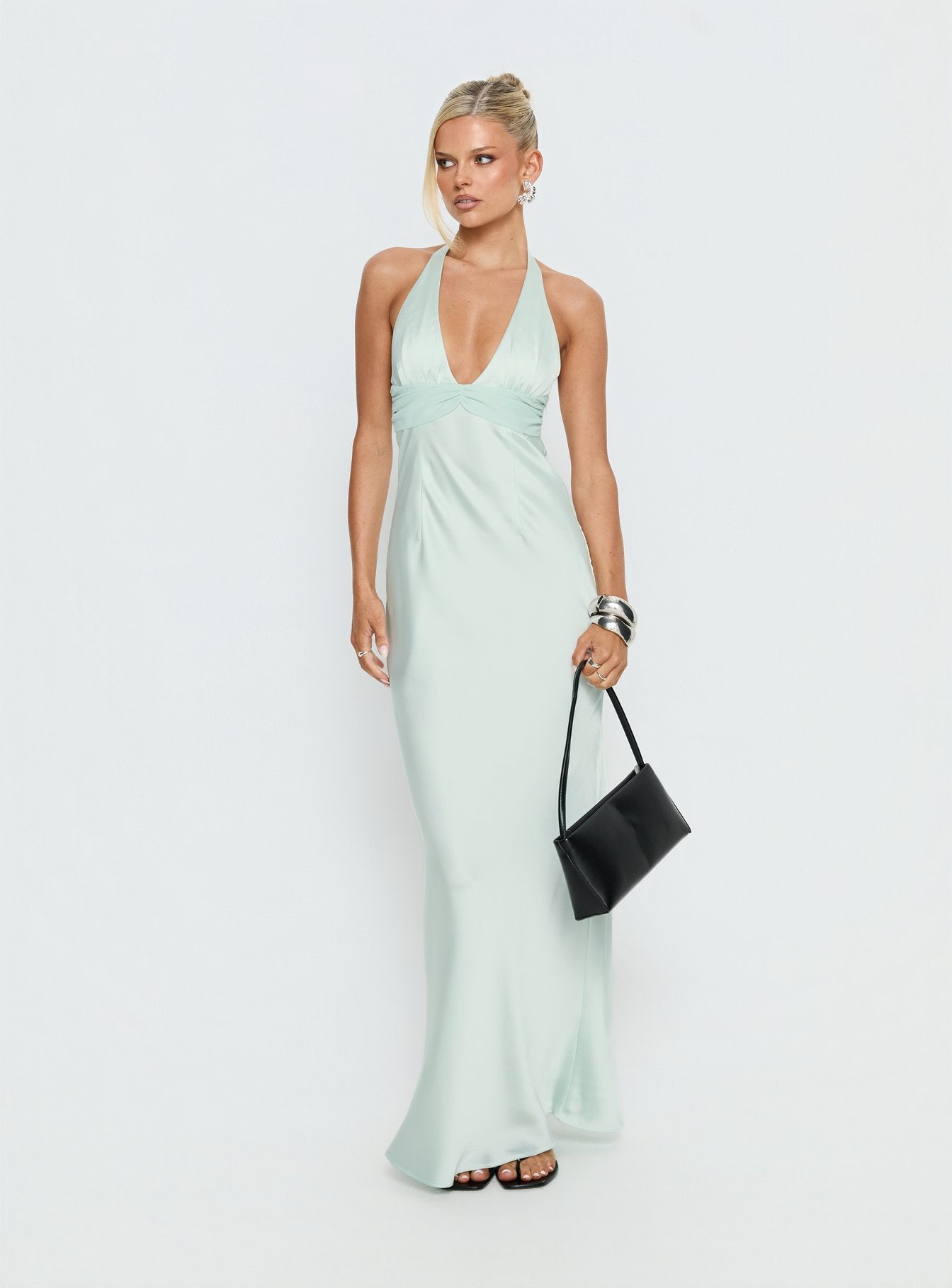 Alternative view of Odyssa Halter Maxi Dress Mint Green