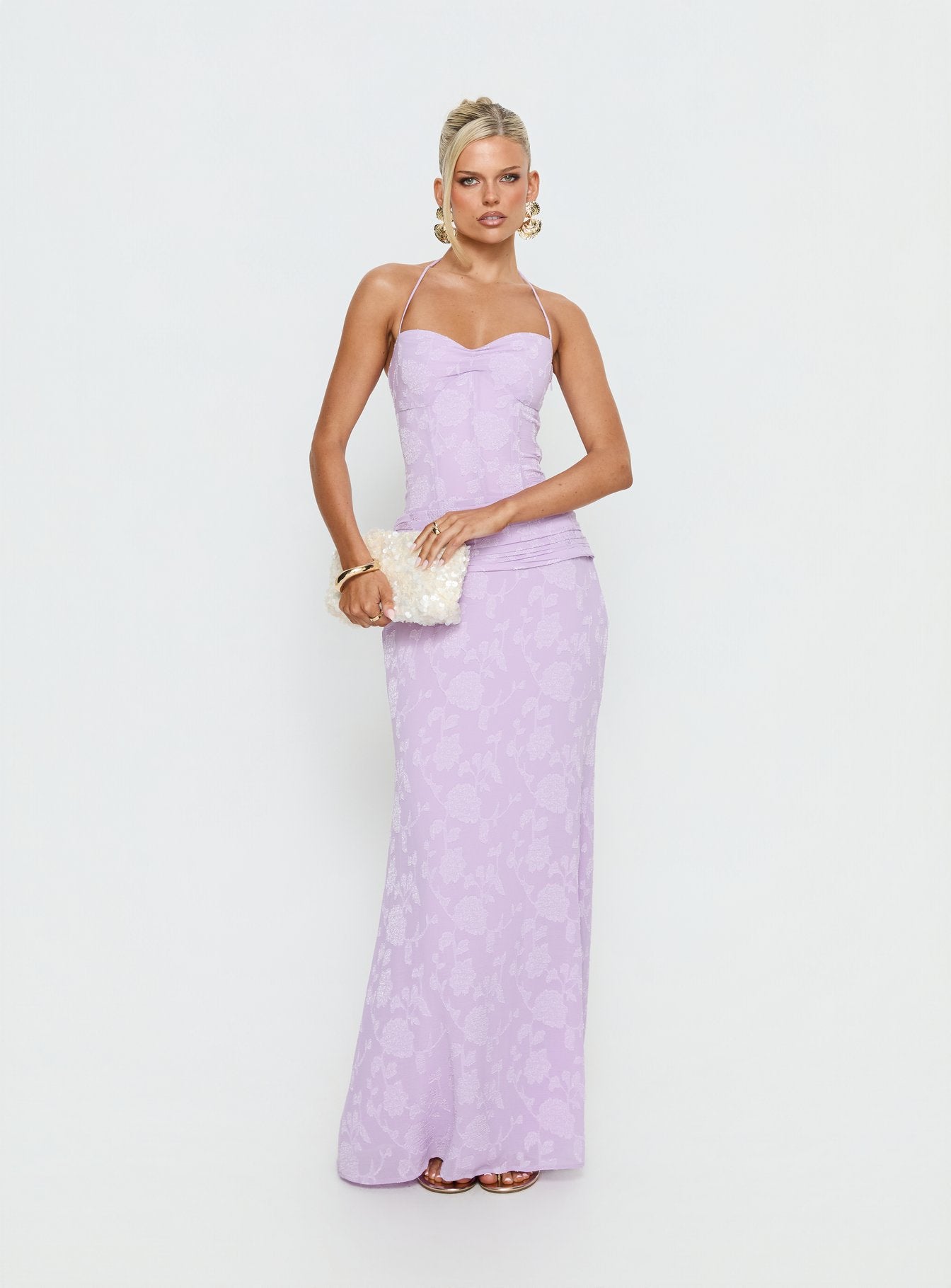 Alternative view of Love From Portofino Corset Maxi Dress Lilac