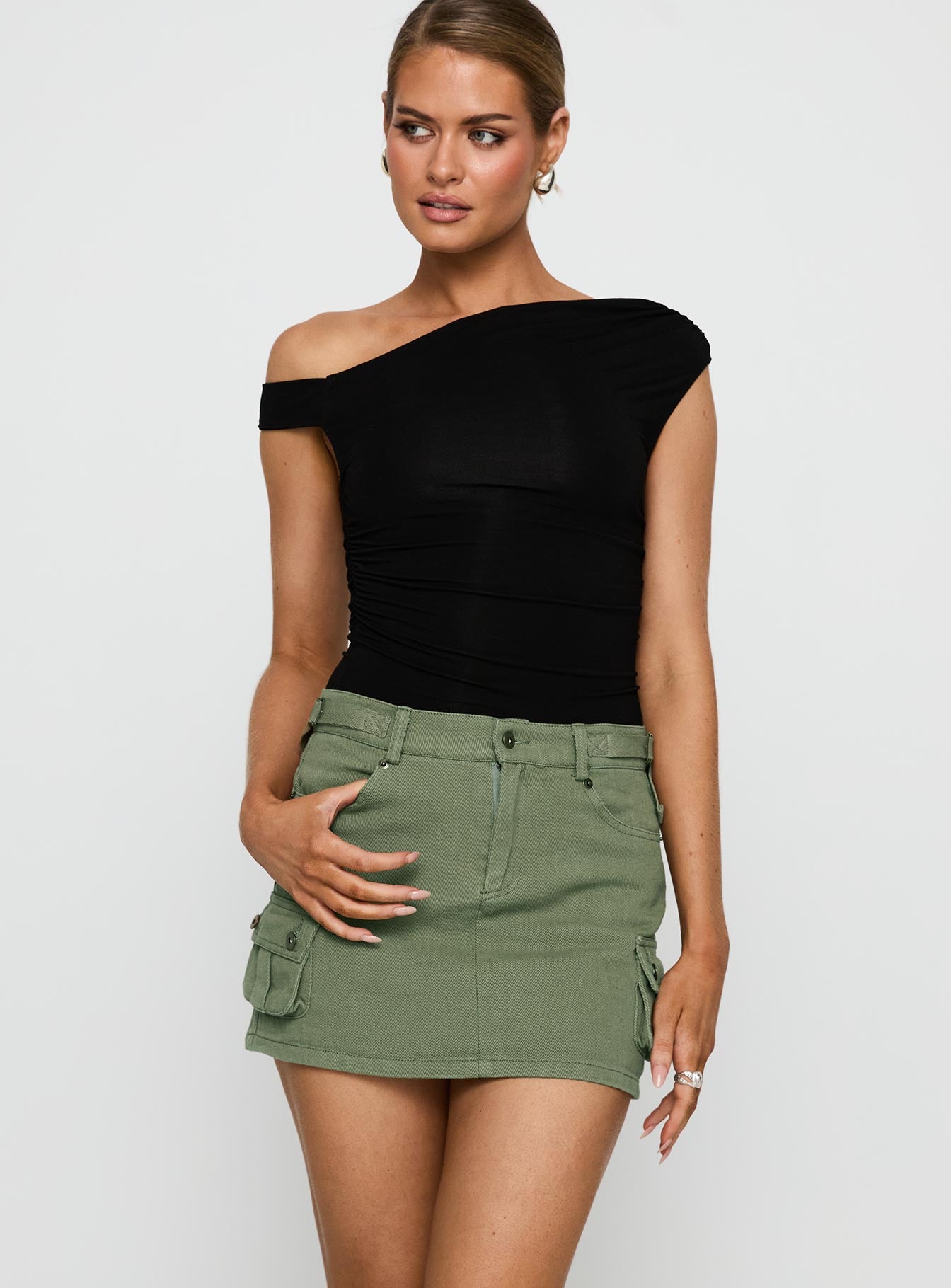 Alternative view of Peterson Cargo Mini Skirt Khaki