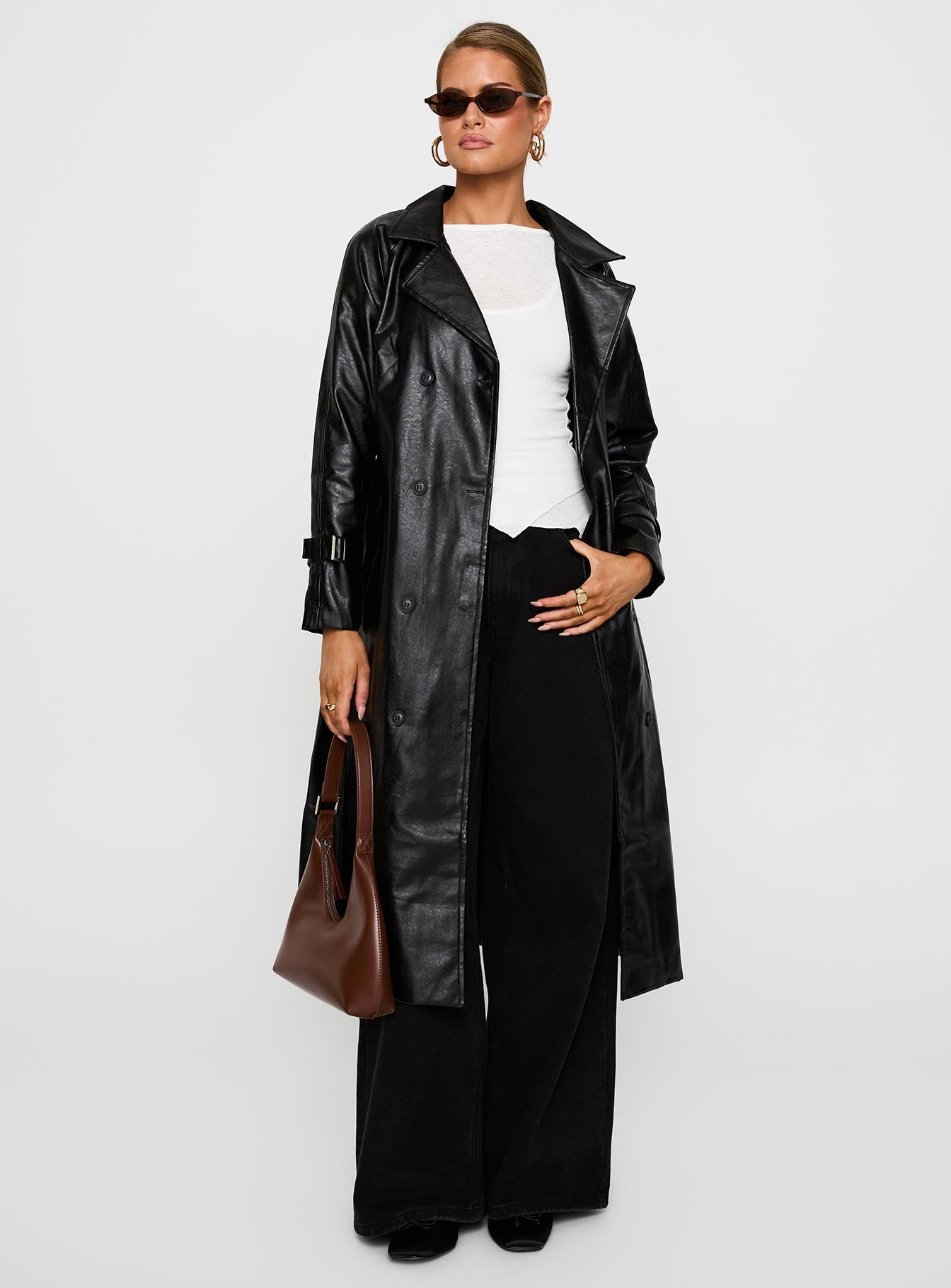 Alternative view of Montanna Faux Leather Coat Black