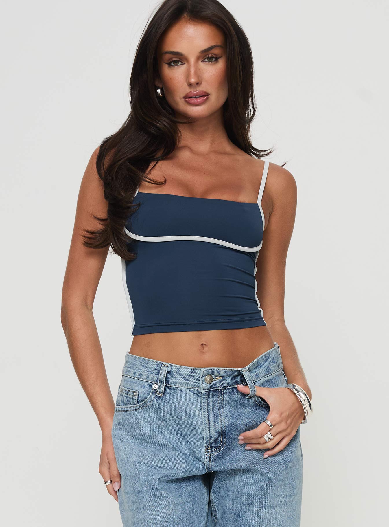 Alternative view of Maidenwell Contrast Top Blue