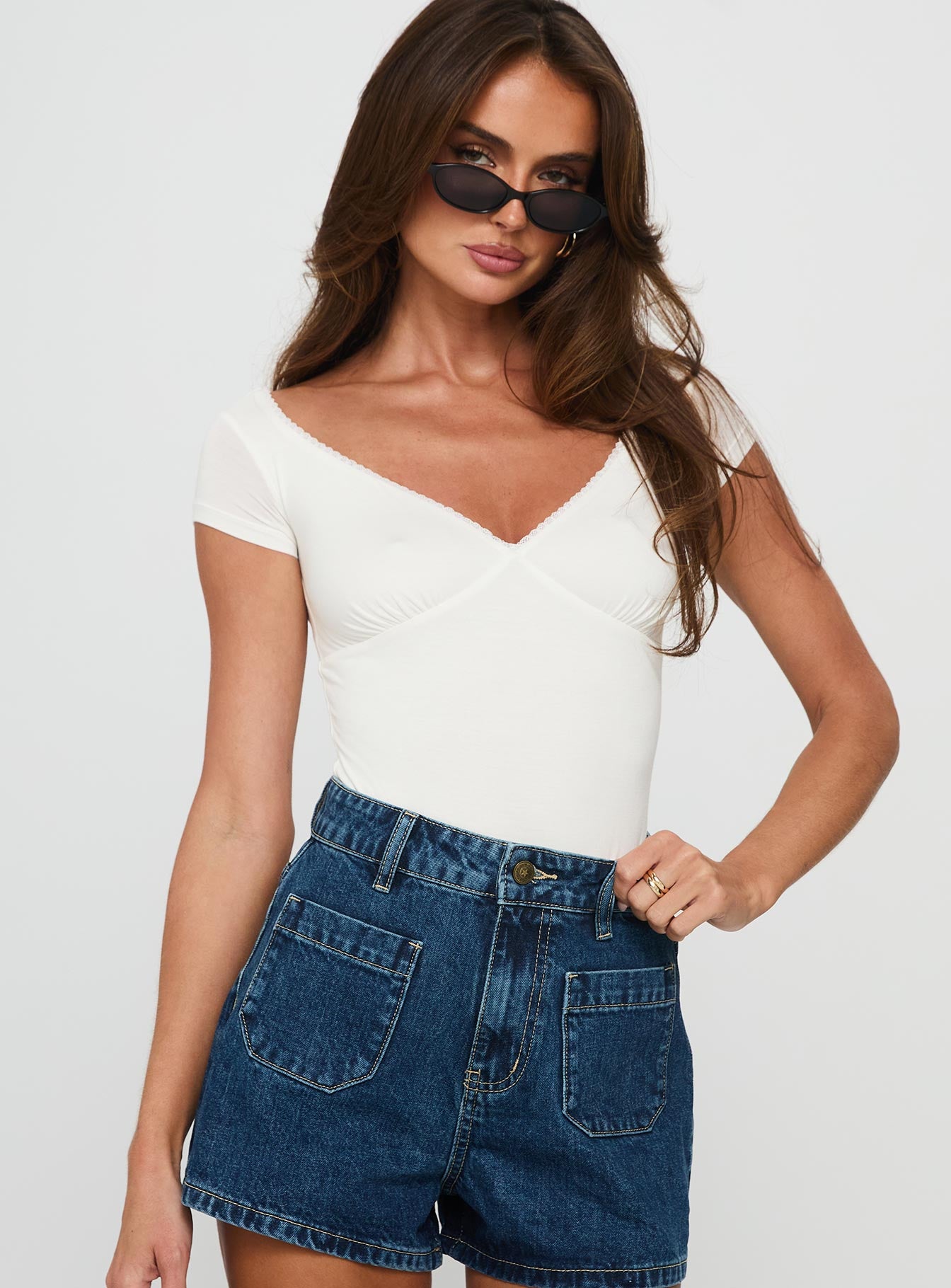 Alternative view of Loveydove Short Sleeve Bodysuit White