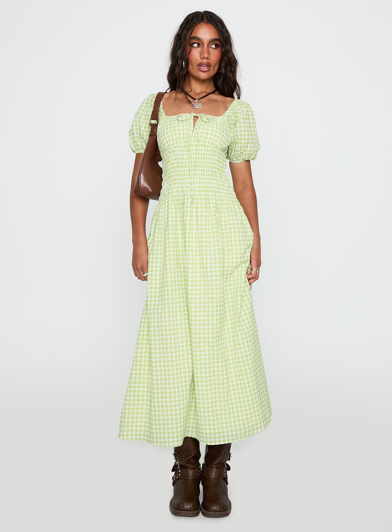 Alternative view of More Than Butterflies Maxi Dress Green Check