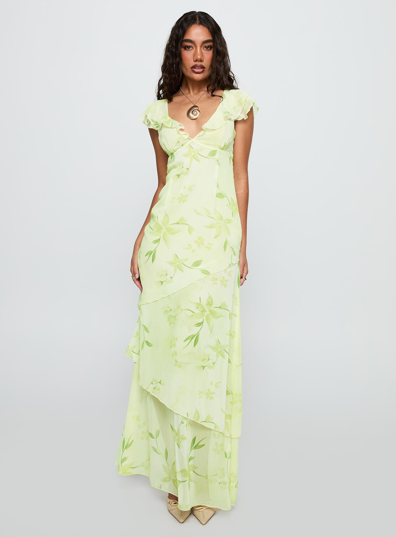 Alternative view of Been Away Frill Maxi Dress Green Multi