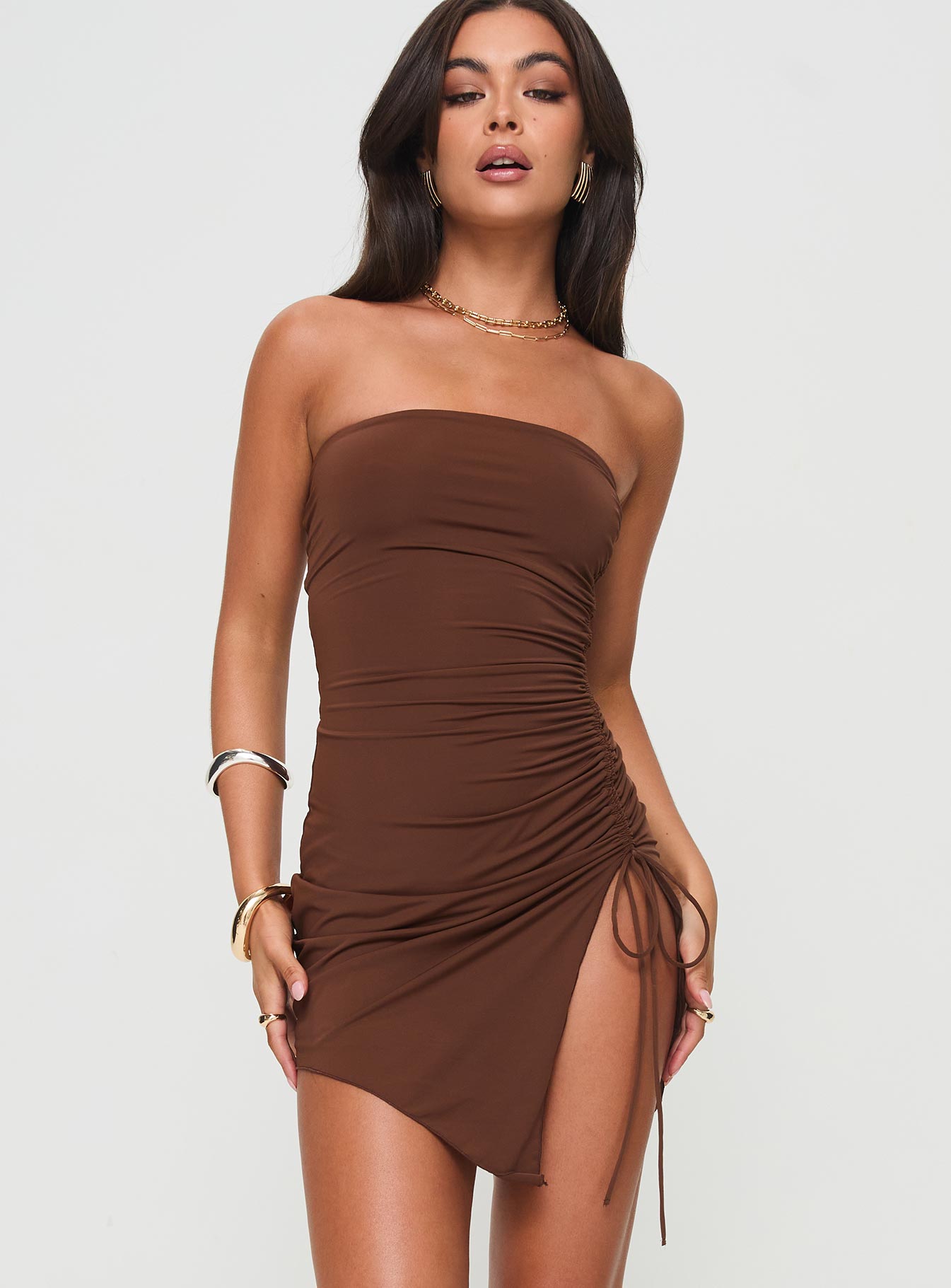 Alternative view of Caprani Mini Dress Chocolate