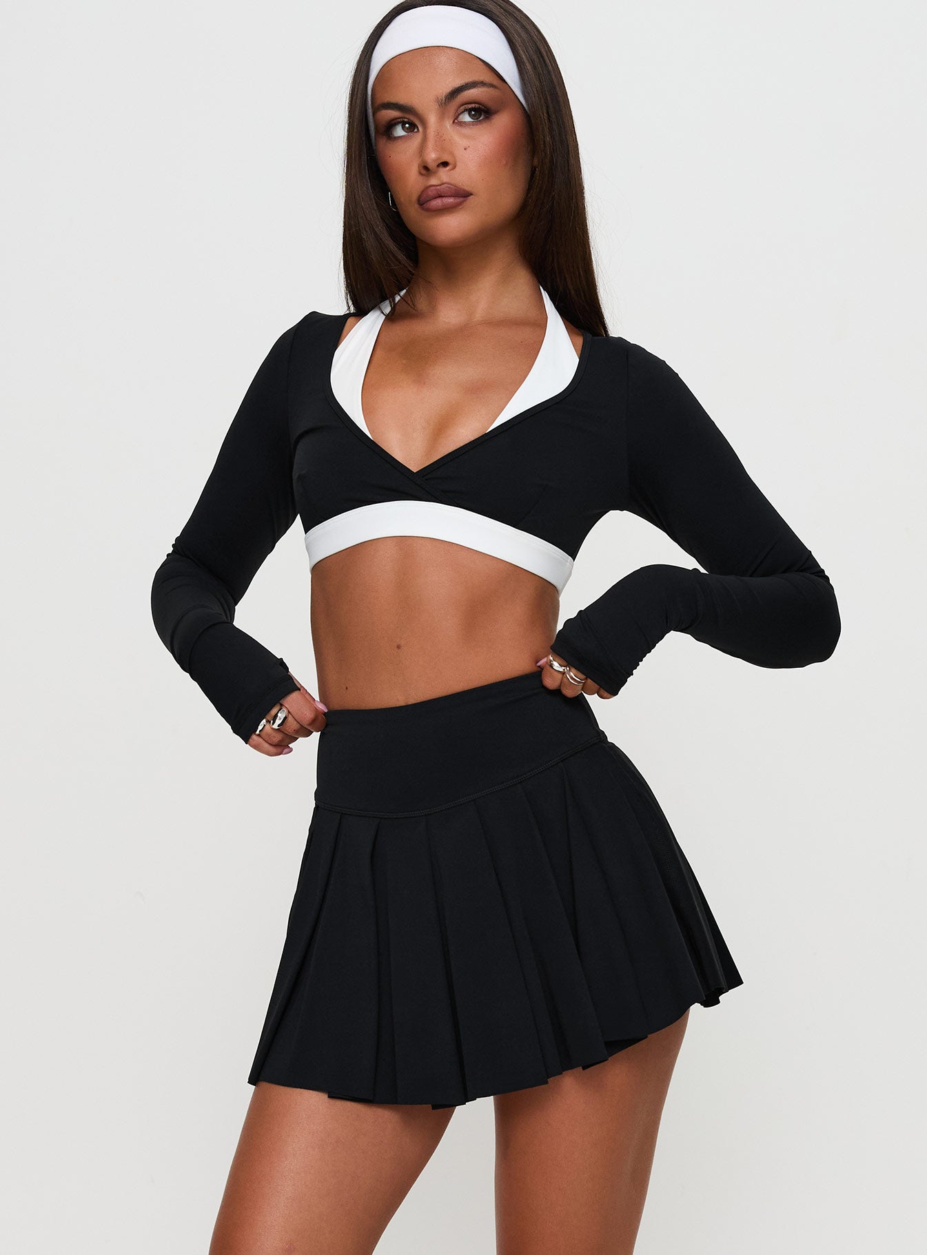 Alternative view of Dynamic Pleat Active Skort Black