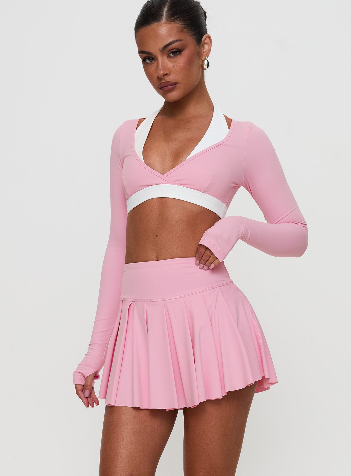 Alternative view of Dynamic Pleat Active Skort Pink