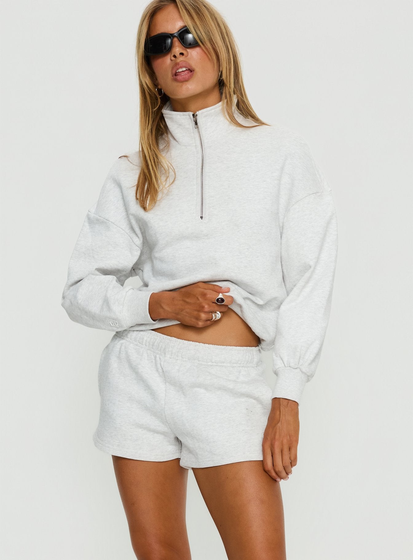 Alternative view of Haelie Fleece Shorts Grey Marle