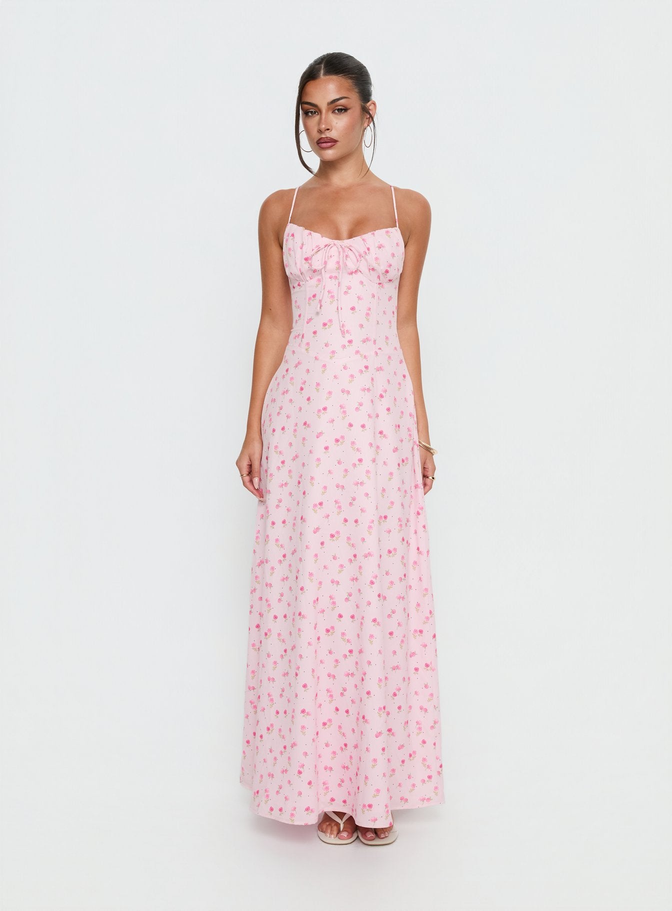Members Only Maxi Dress Soft Pink Floral - Image 2