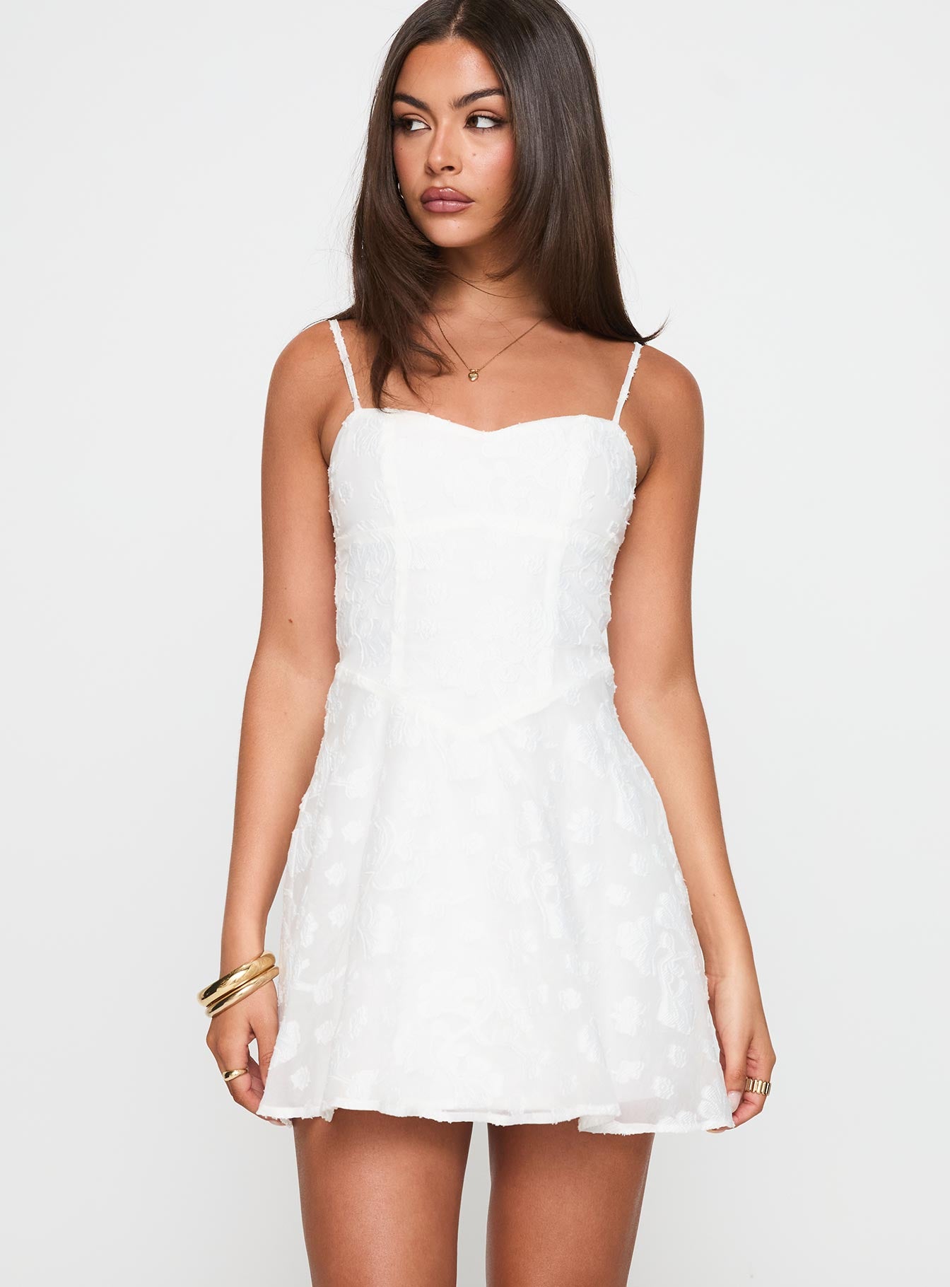 Alternative view of New Chapters Broderie Mini Dress White