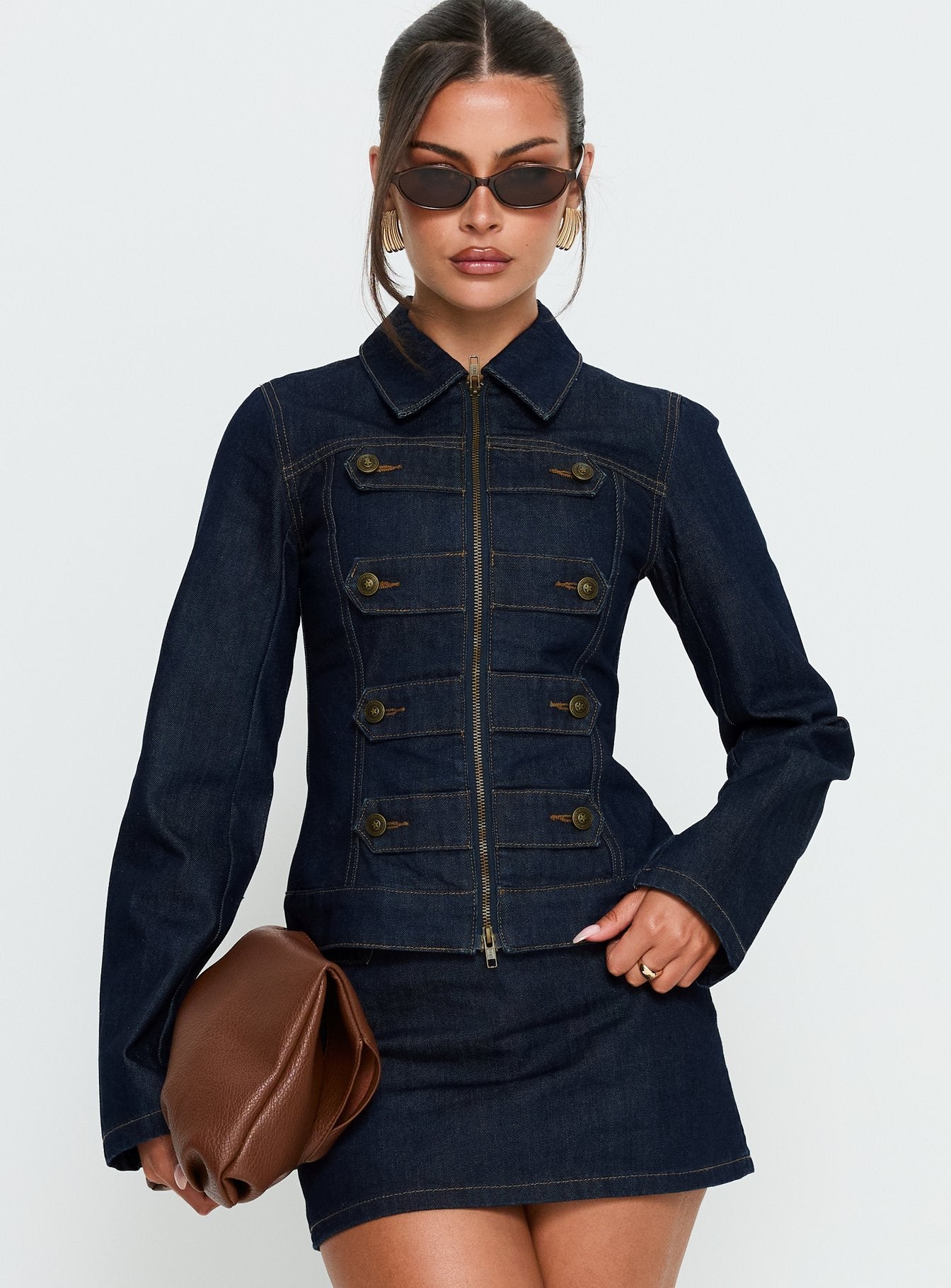 Alternative view of Cristen Cadet Buckle Denim Jacket Indigo