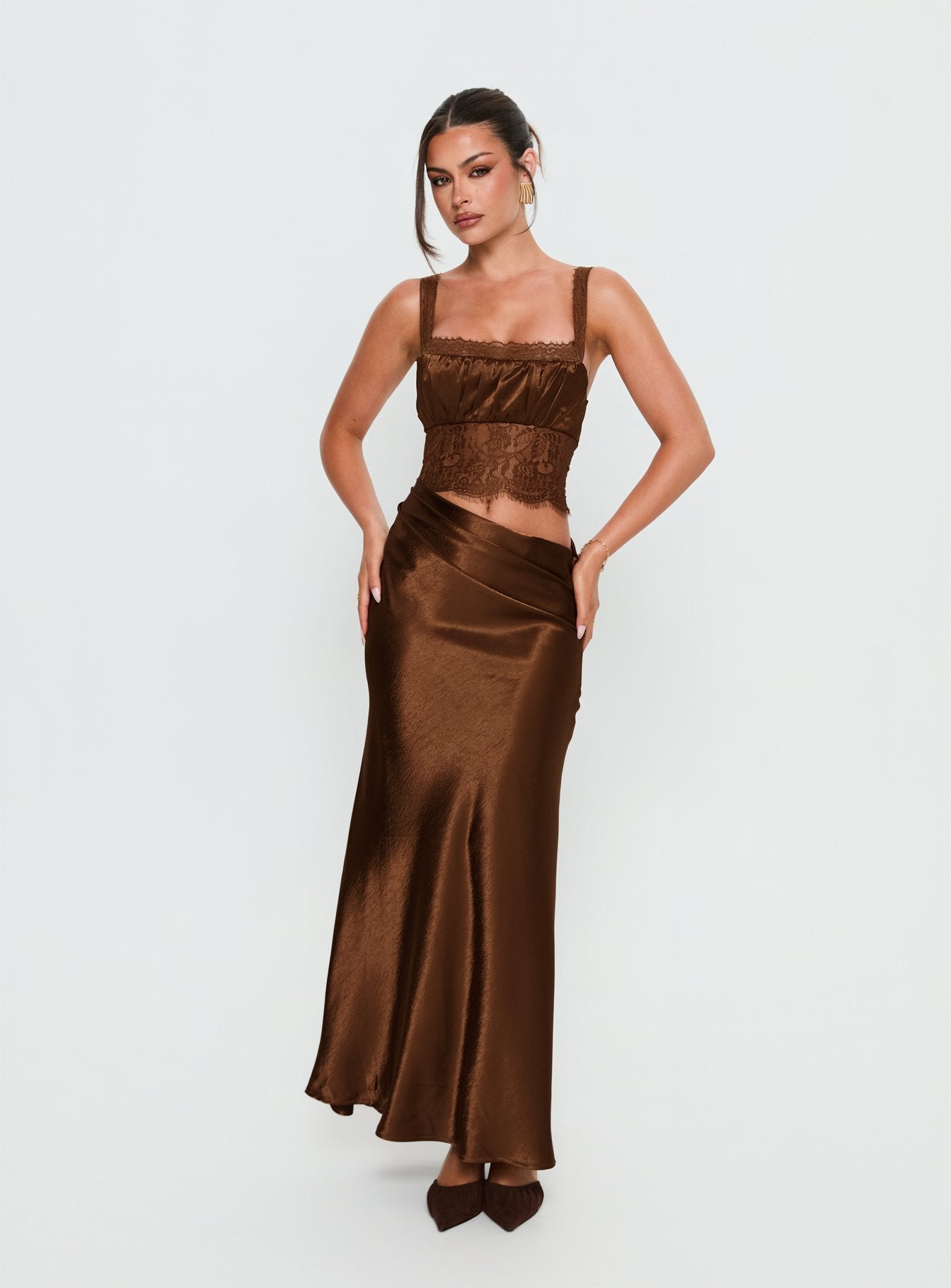 Alternative view of Fayfe Lace Maxi Dress Chocolate