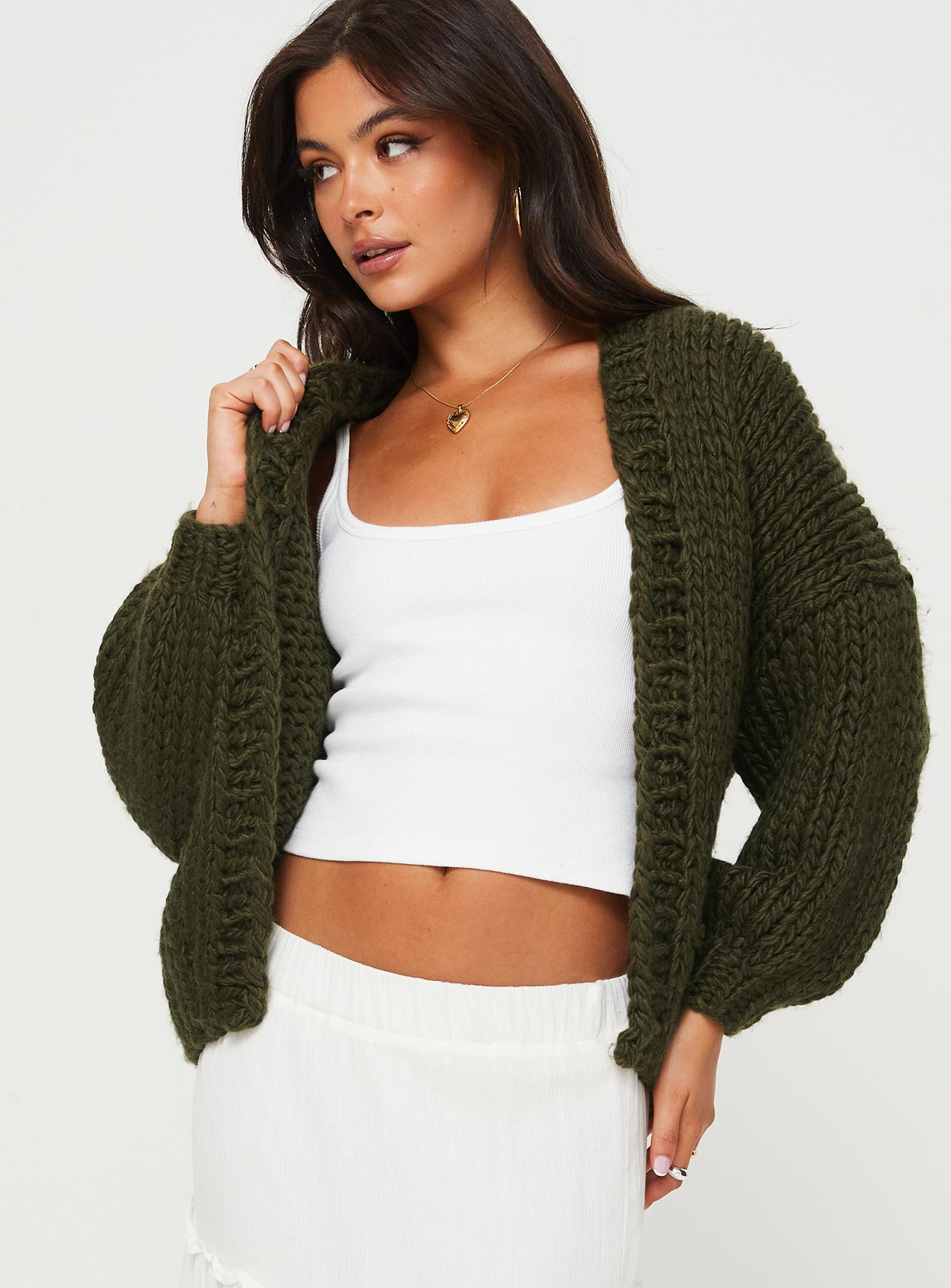 Alternative view of Lester Knit Cardigan Olive
