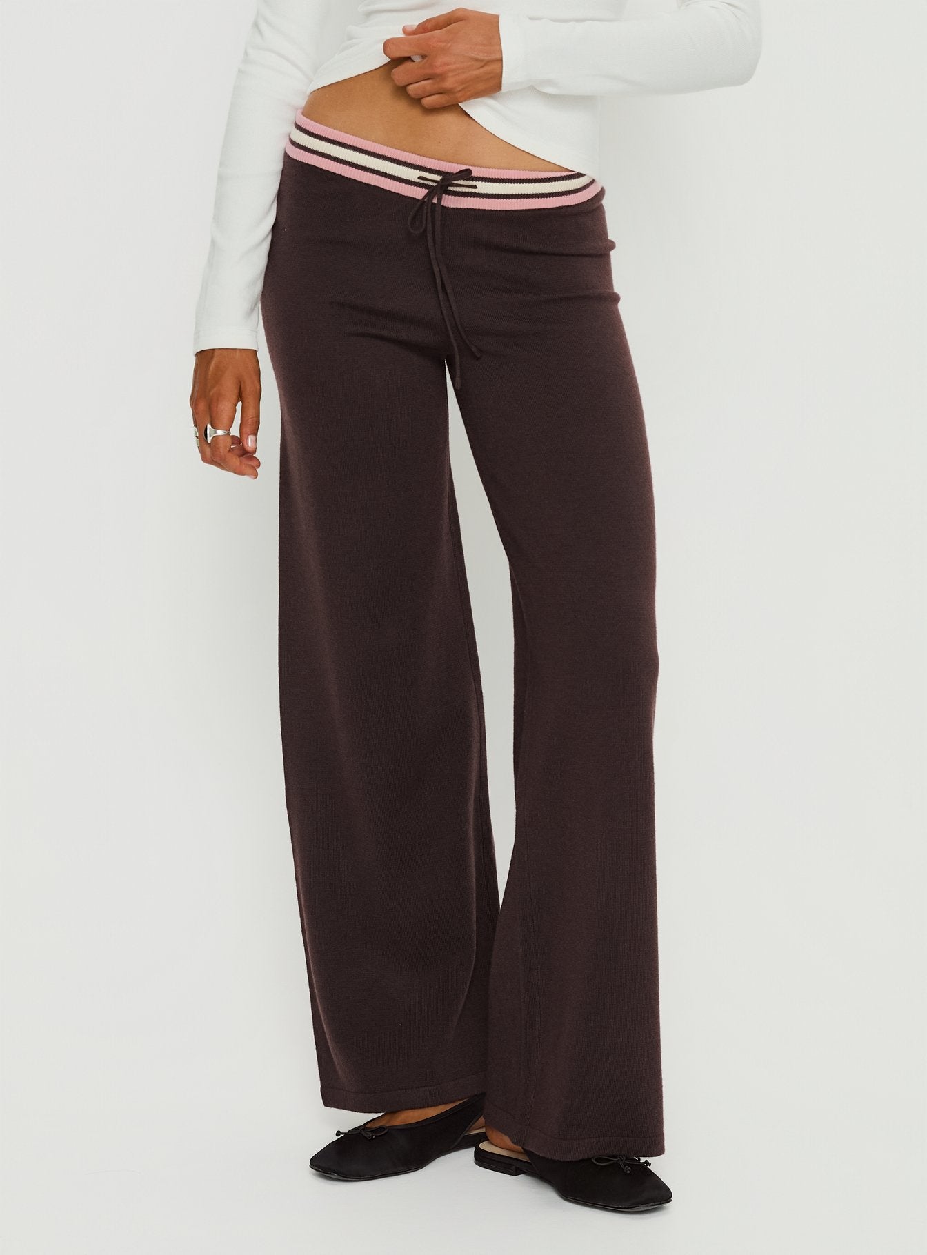 Alternative view of Felisha Low Waist Knit Pants Brown