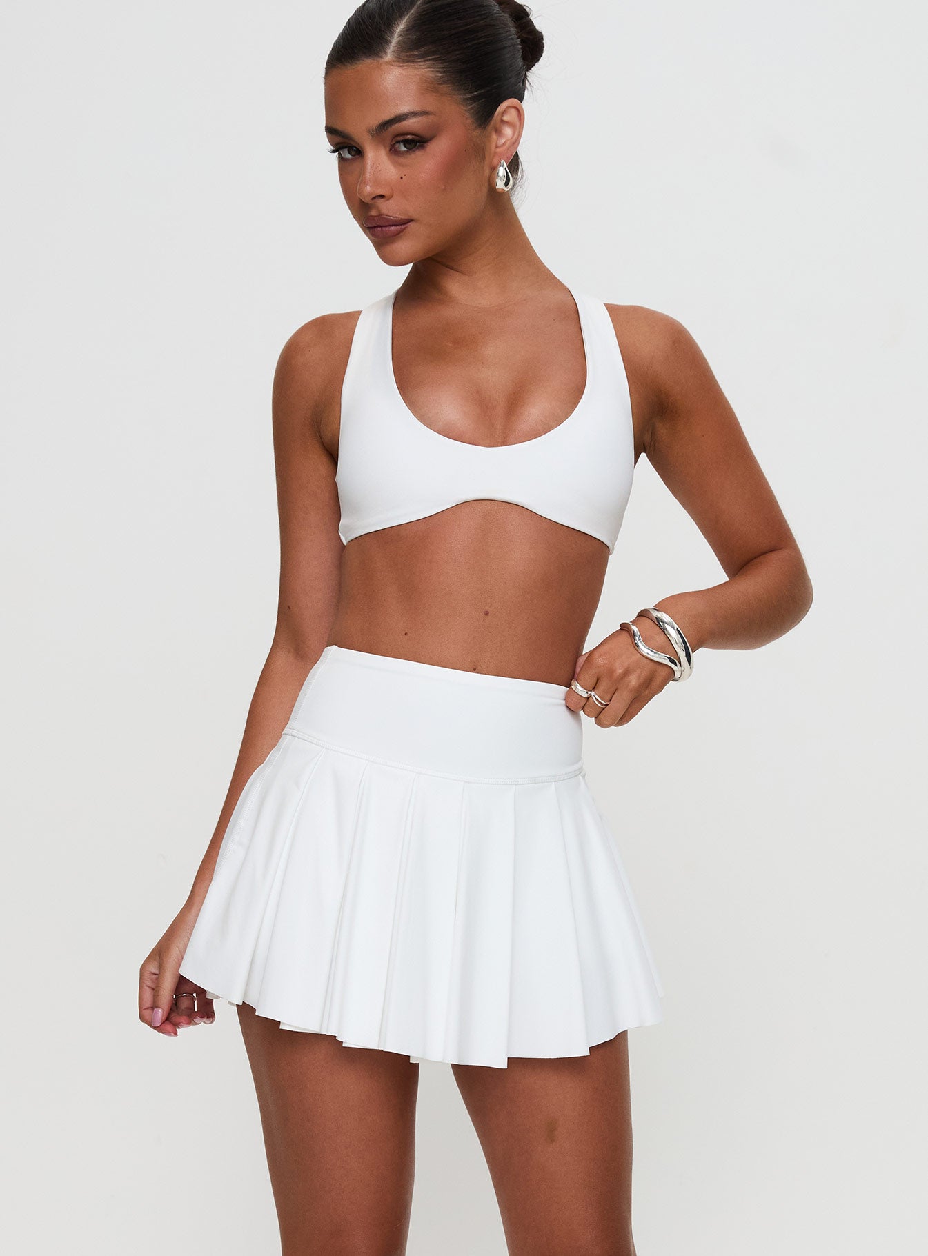 Alternative view of Dynamic Pleat Active Skort White