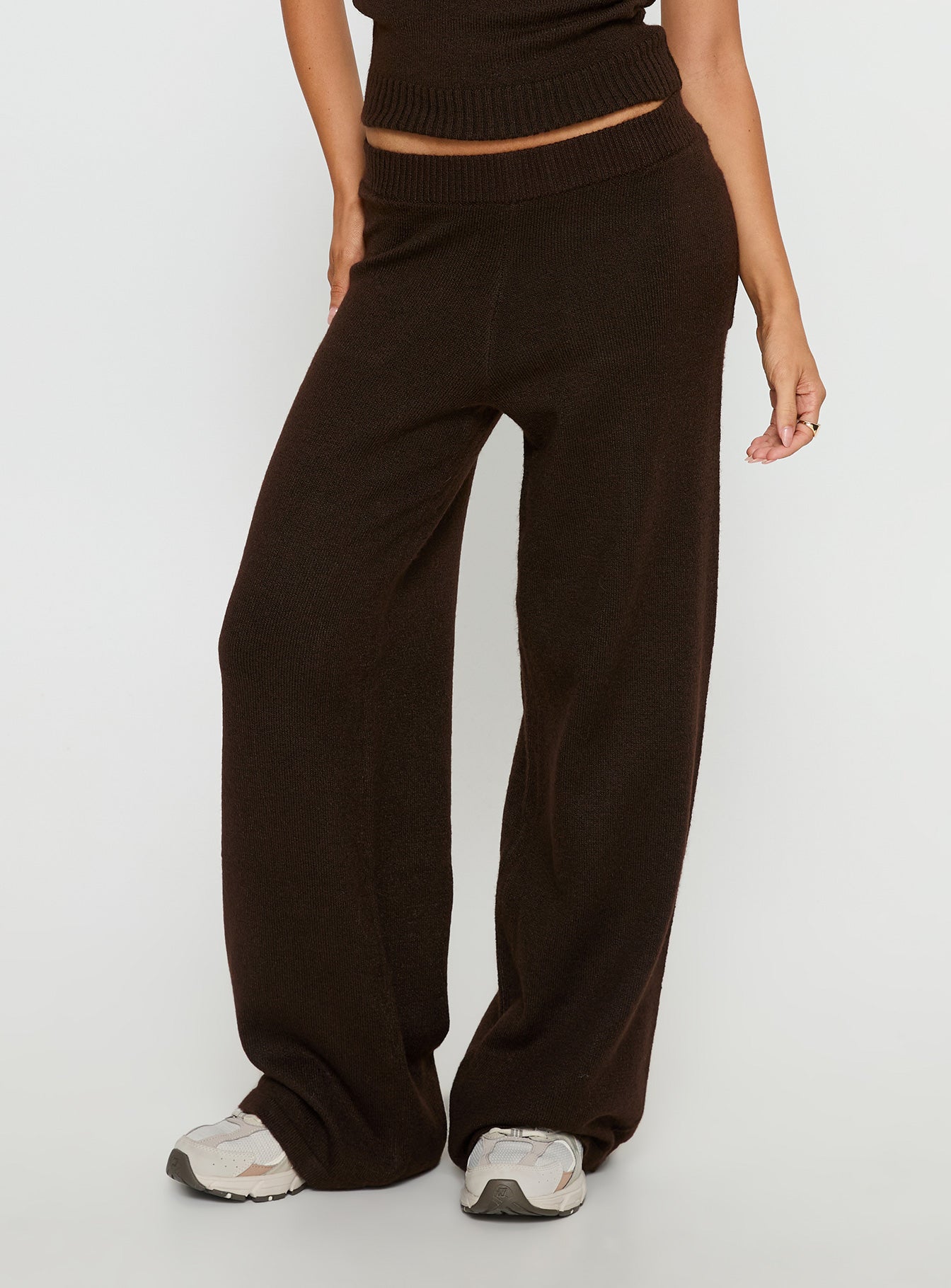 Alternative view of Bekki Wide Leg Knit Pant Brown