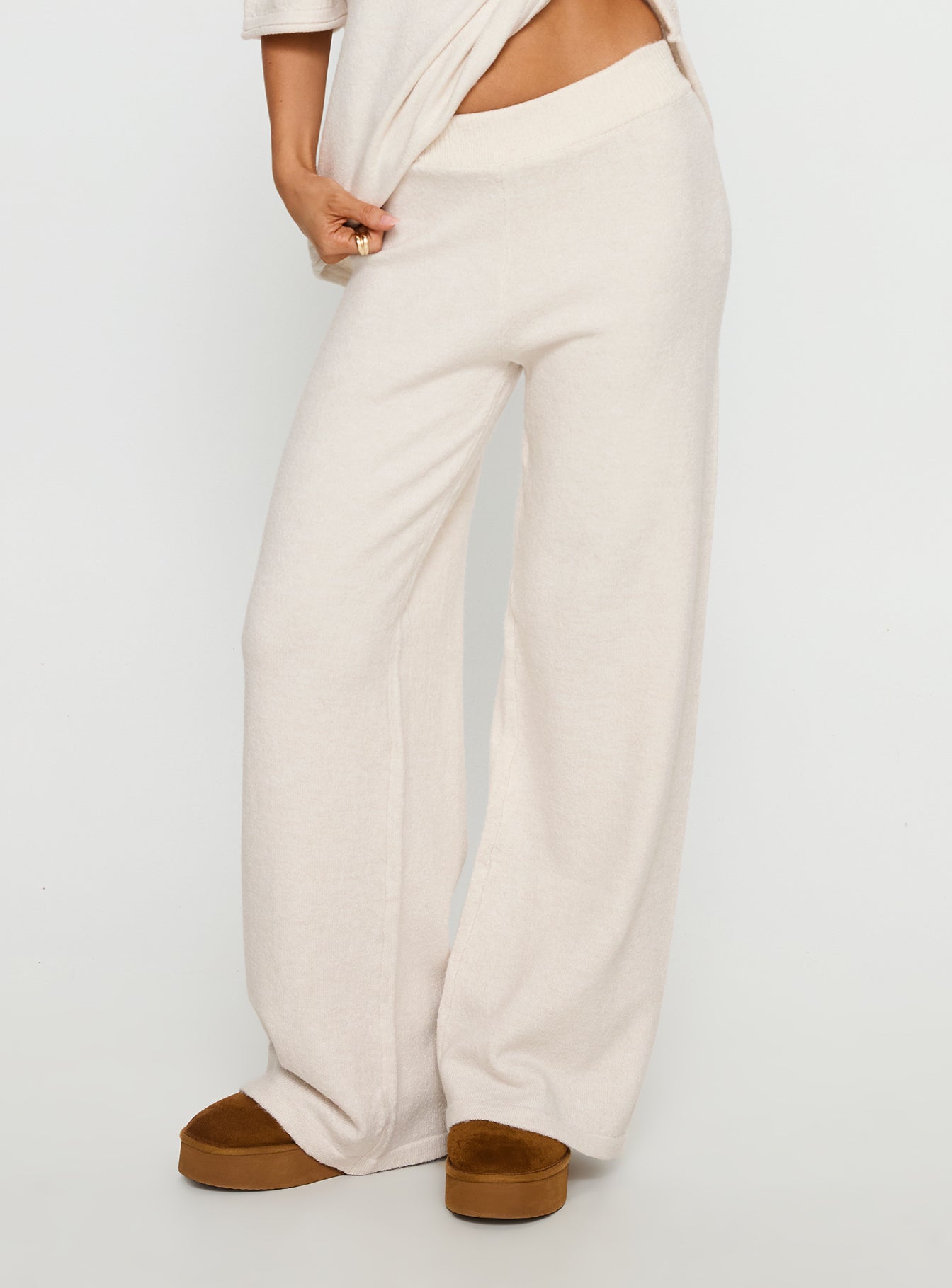 Alternative view of Bekki Wide Leg Knit Pant Oat