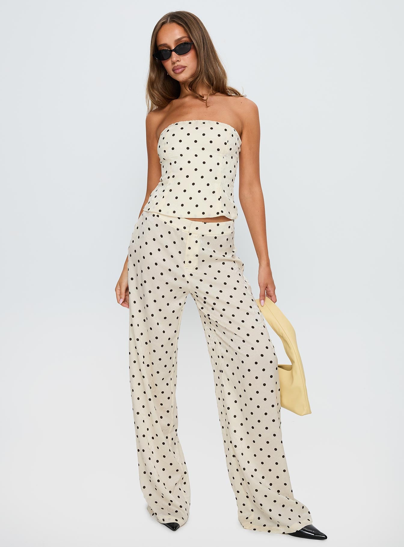 Alternative view of Powdered Sugar Strapless Set Cream Polka