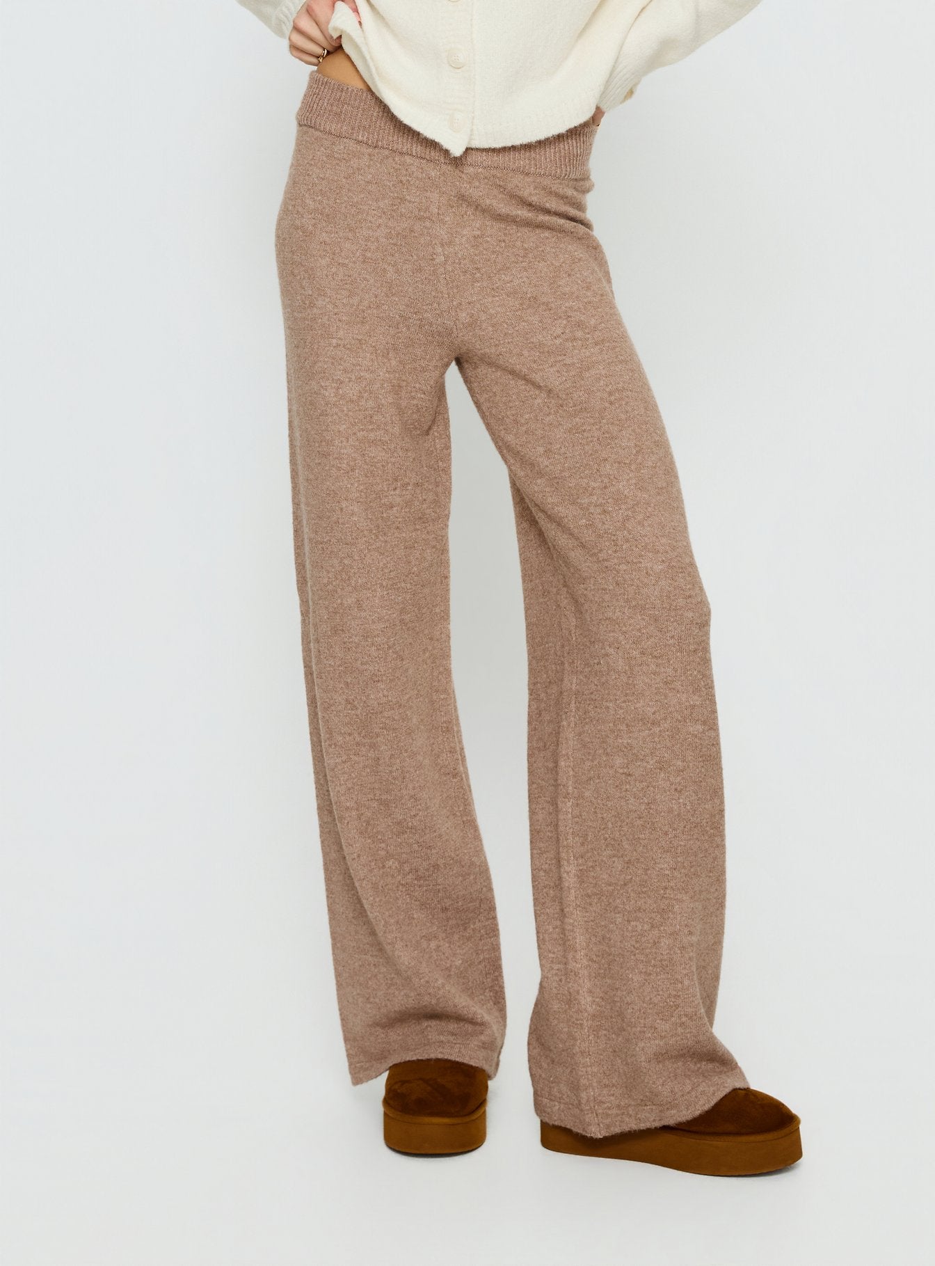 Alternative view of Bekki Wide Leg Knit Pant Mocha