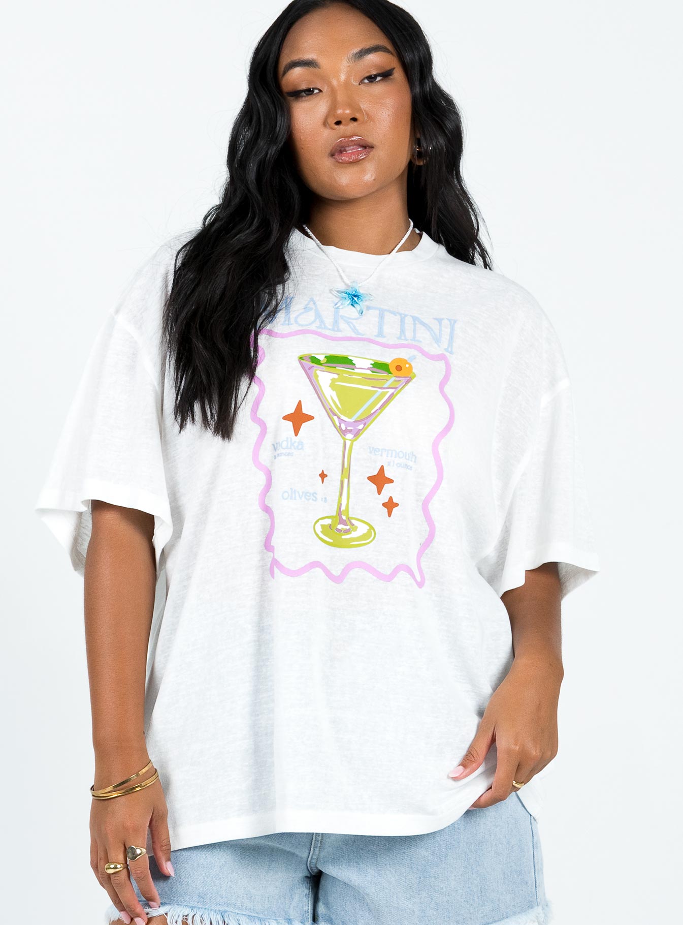 Alternative view of Martini Oversized Tee White