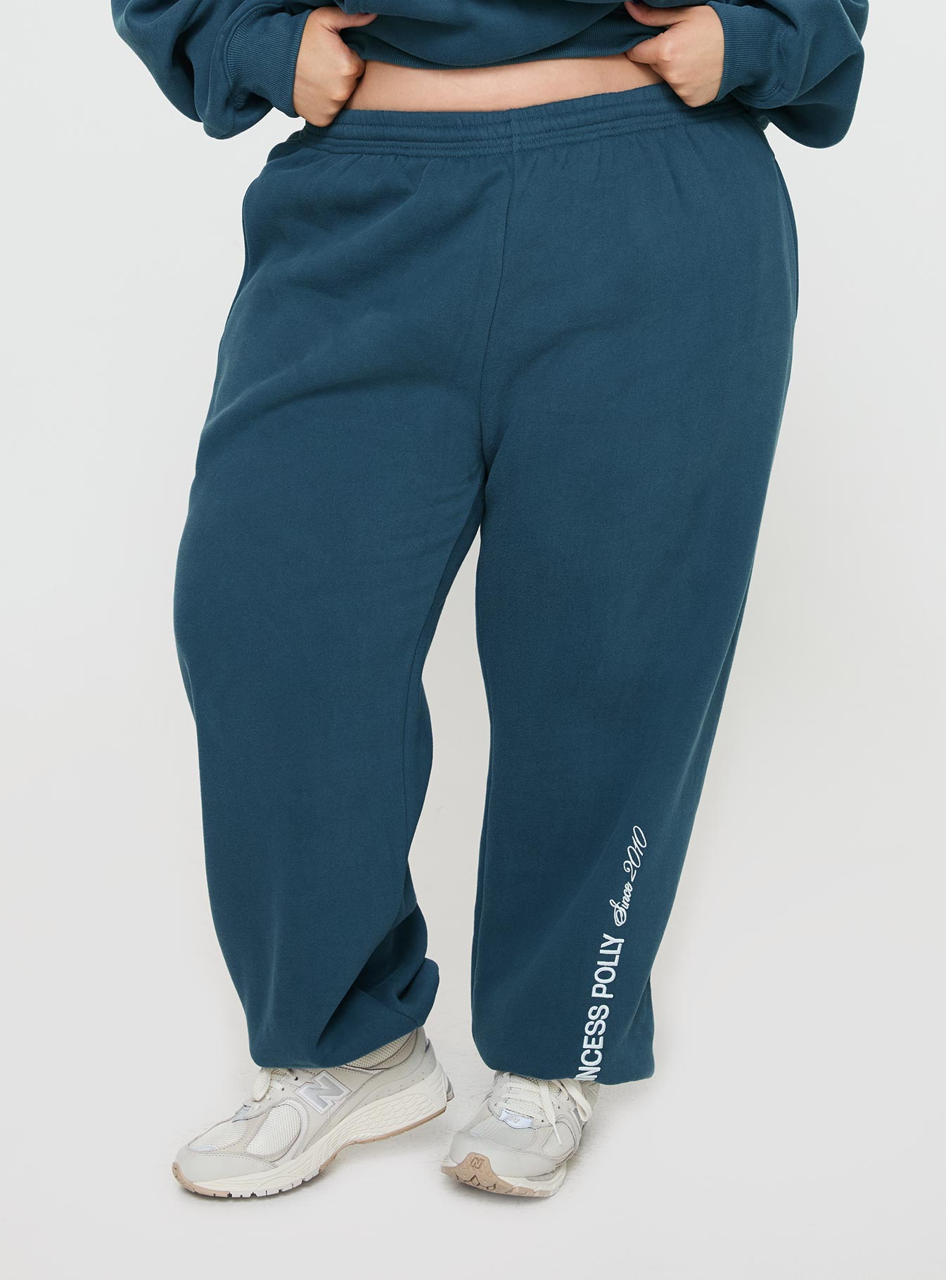 Alternative view of Princess Polly Track Pants Block / Cursive Text Slate Curve