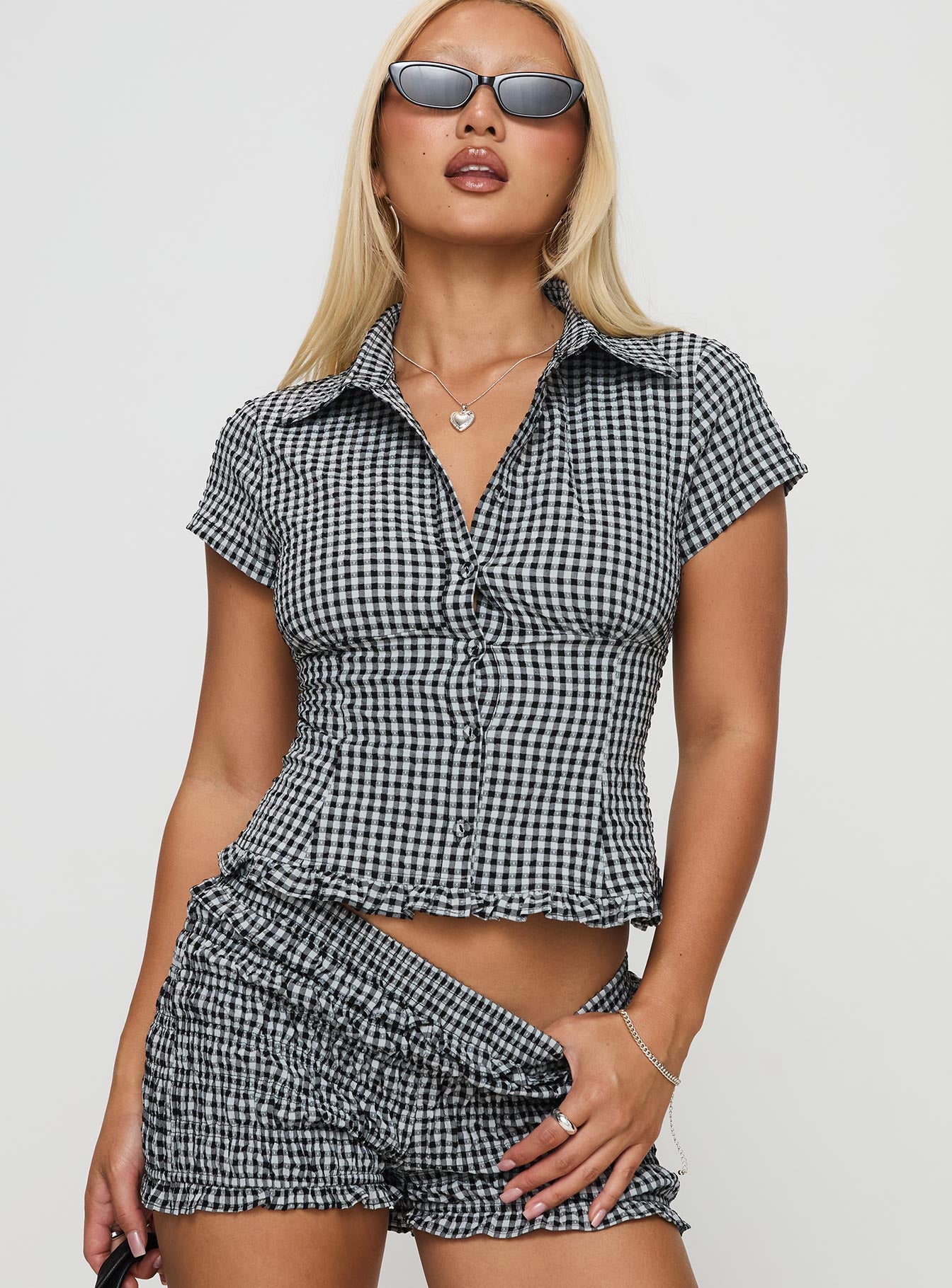 Alternative view of Covey Shirred Puff Sleeve Top Multi