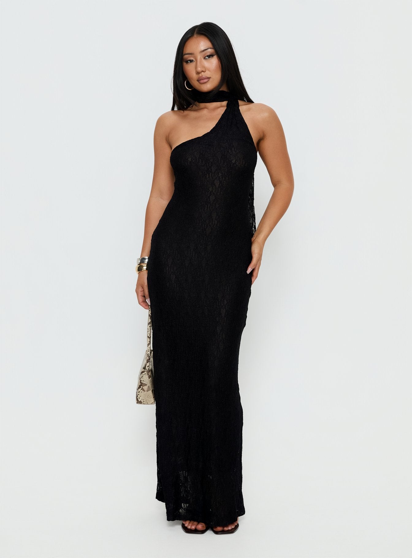 Alternative view of Lux Lace Maxi Dress Noir