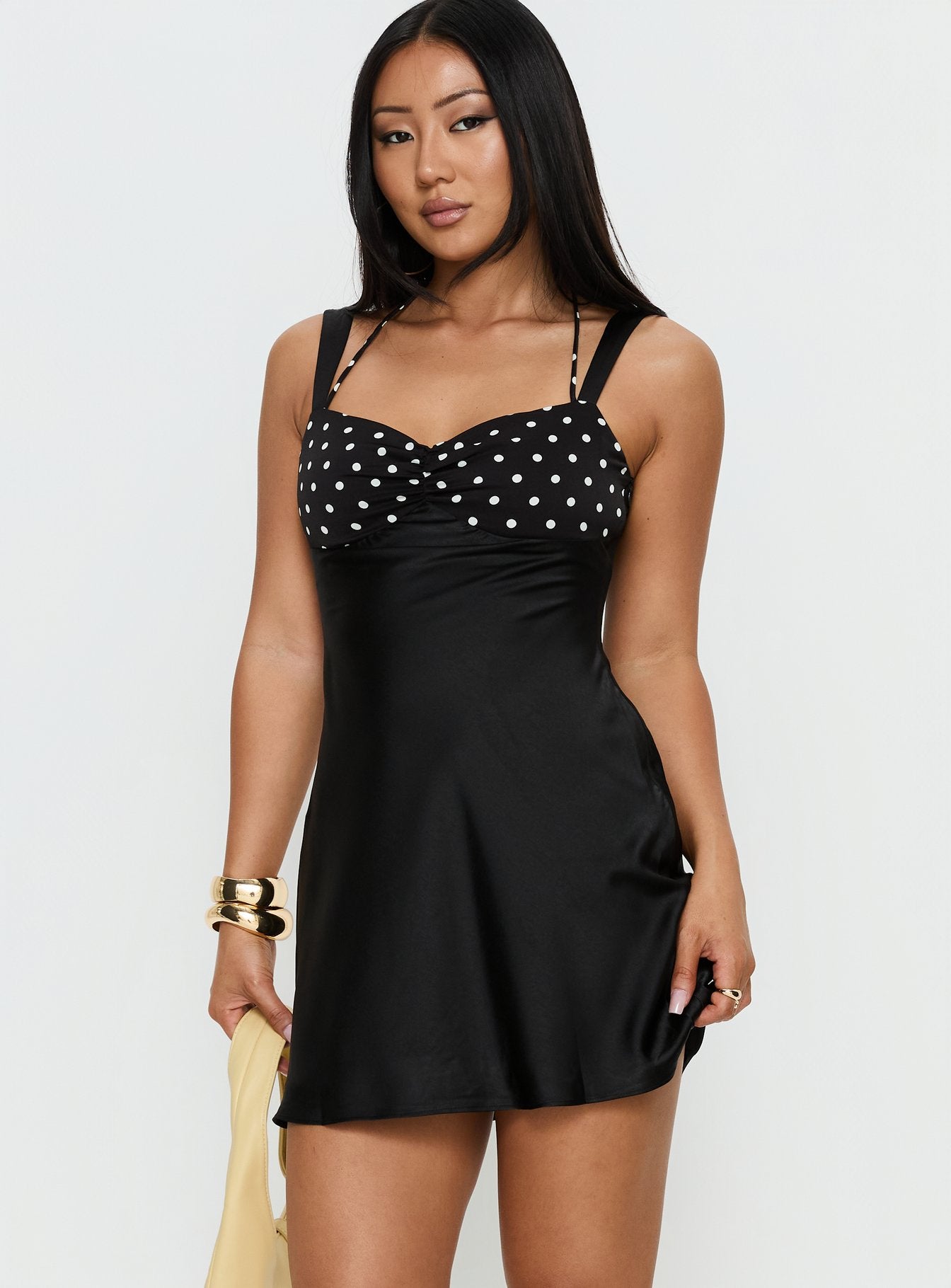 Alternative view of Befanie Layered Mini Dress Black Polka Dot