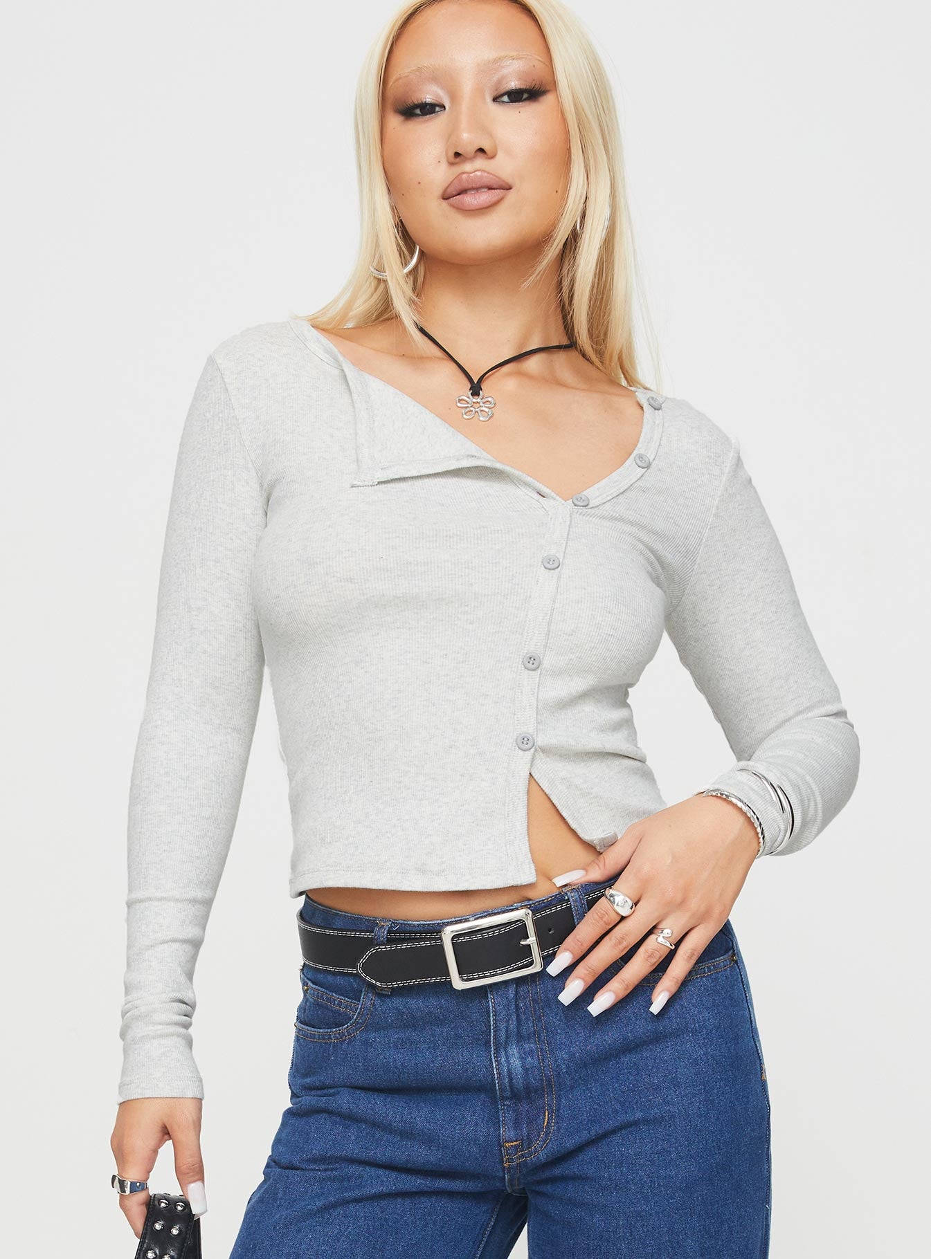 Alternative view of Passoni Long Sleeve Top Grey