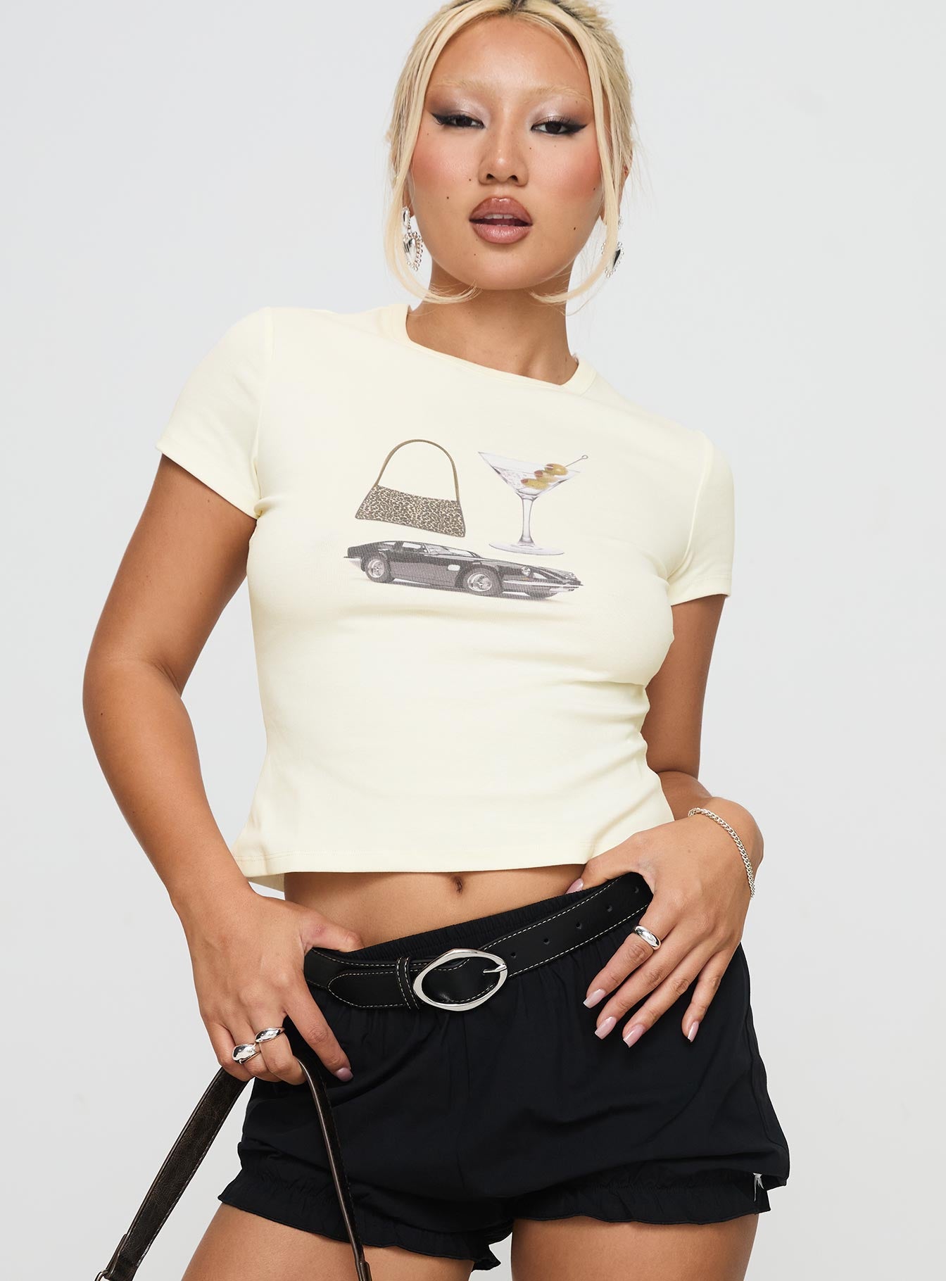 Alternative view of Marseille Manners Graphic Top Cream