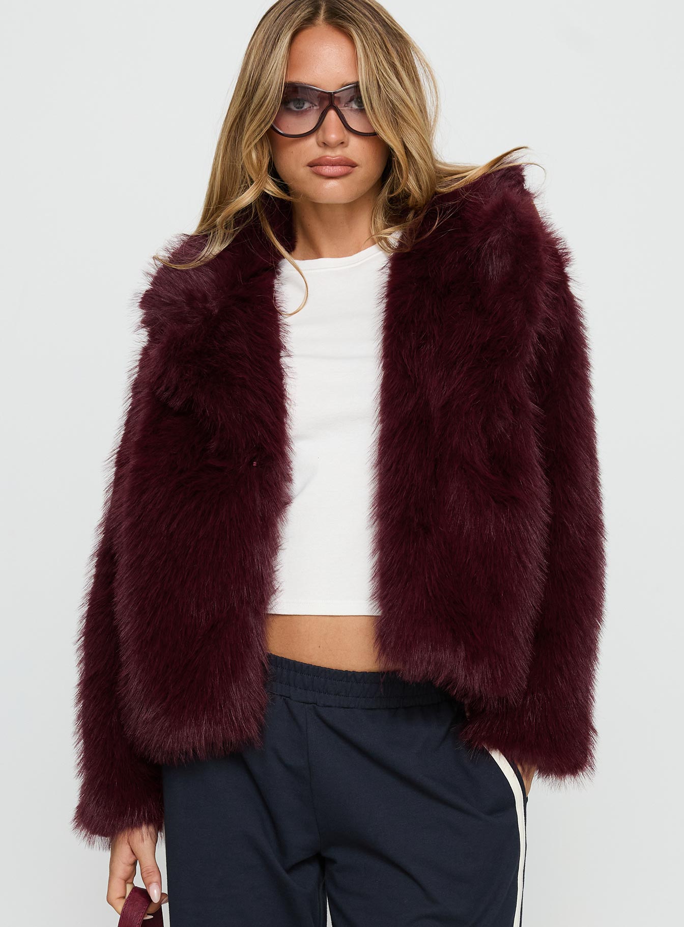 Alternative view of Liannah Faux Fur Jacket Red