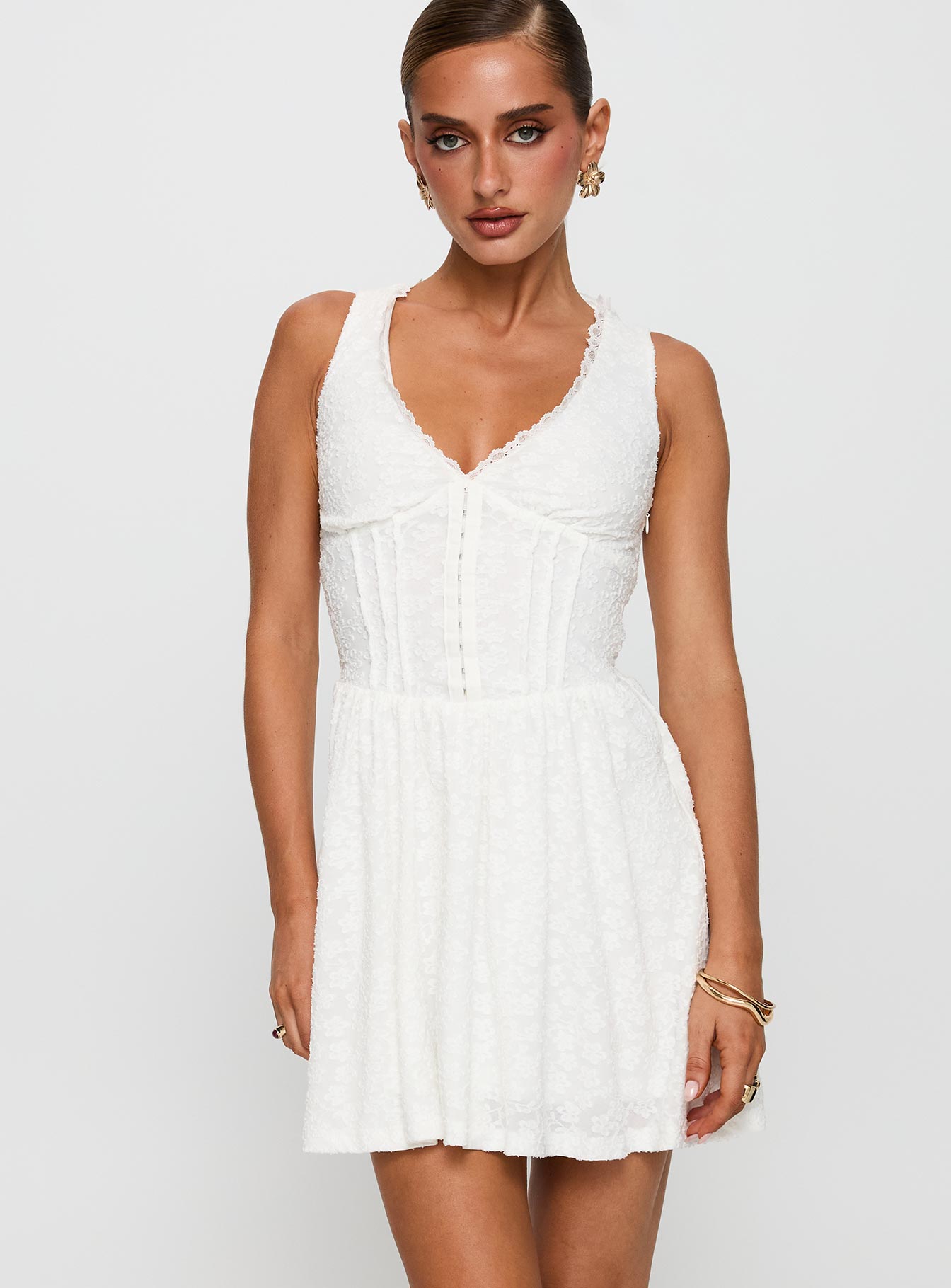 Alternative view of Loveluck Lace Mini Dress White