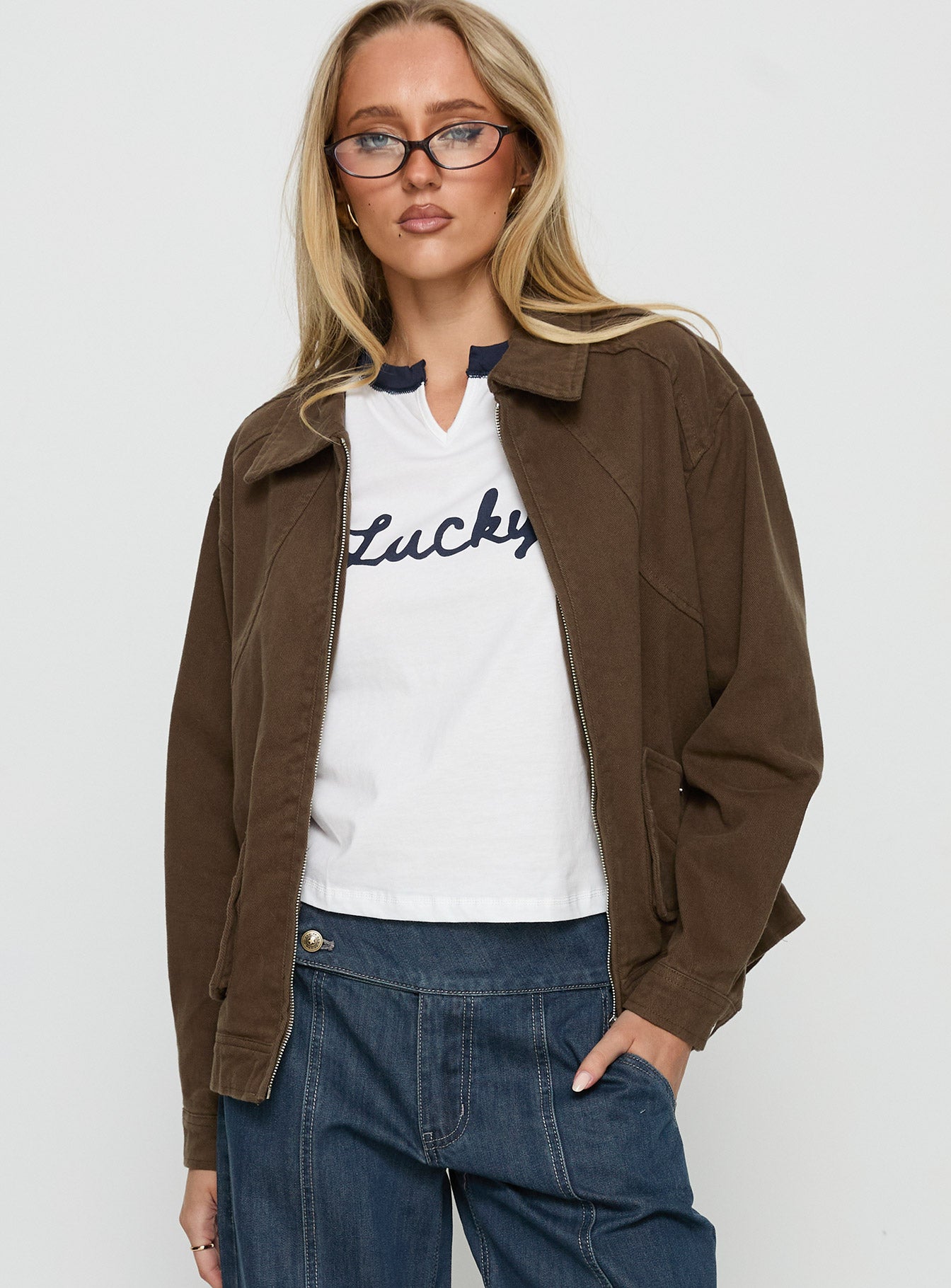Alternative view of Nelsie Collared Oversized Jacket Green