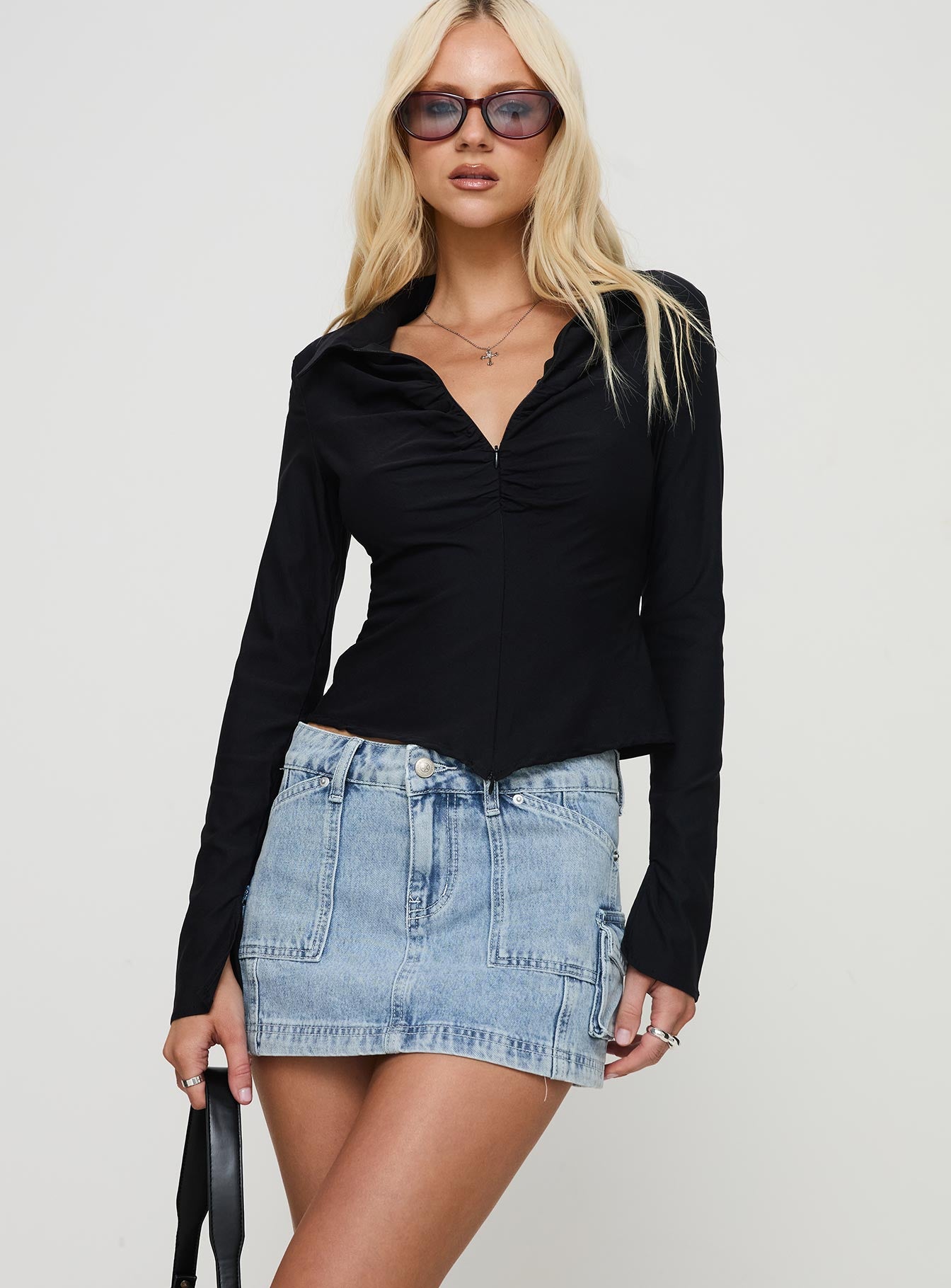 Alternative view of Pacific Coast Denim Cargo Skirt Light Wash