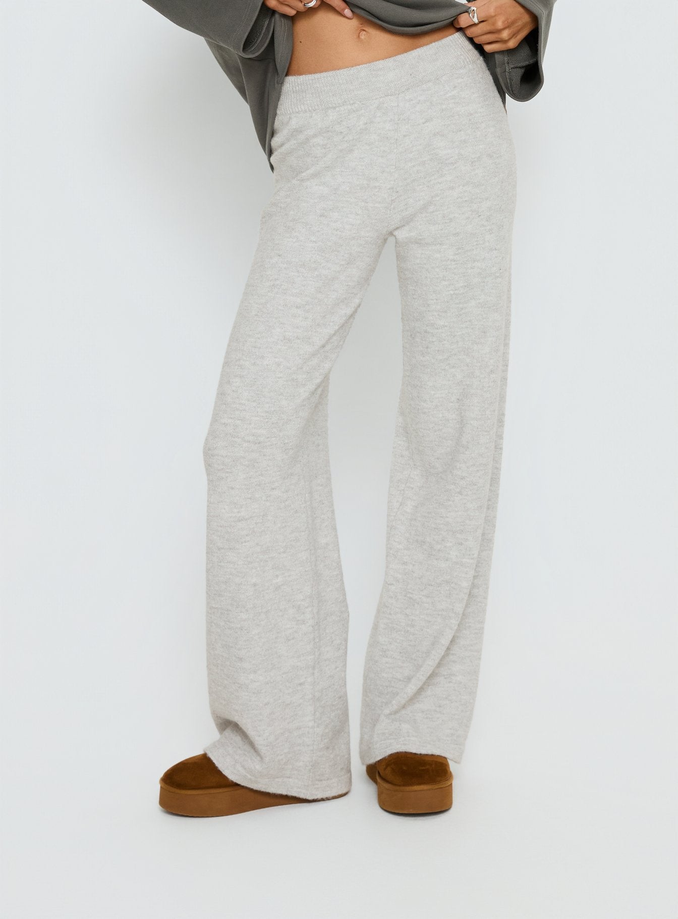 Alternative view of Bekki Wide Leg Knit Pant Grey Marle
