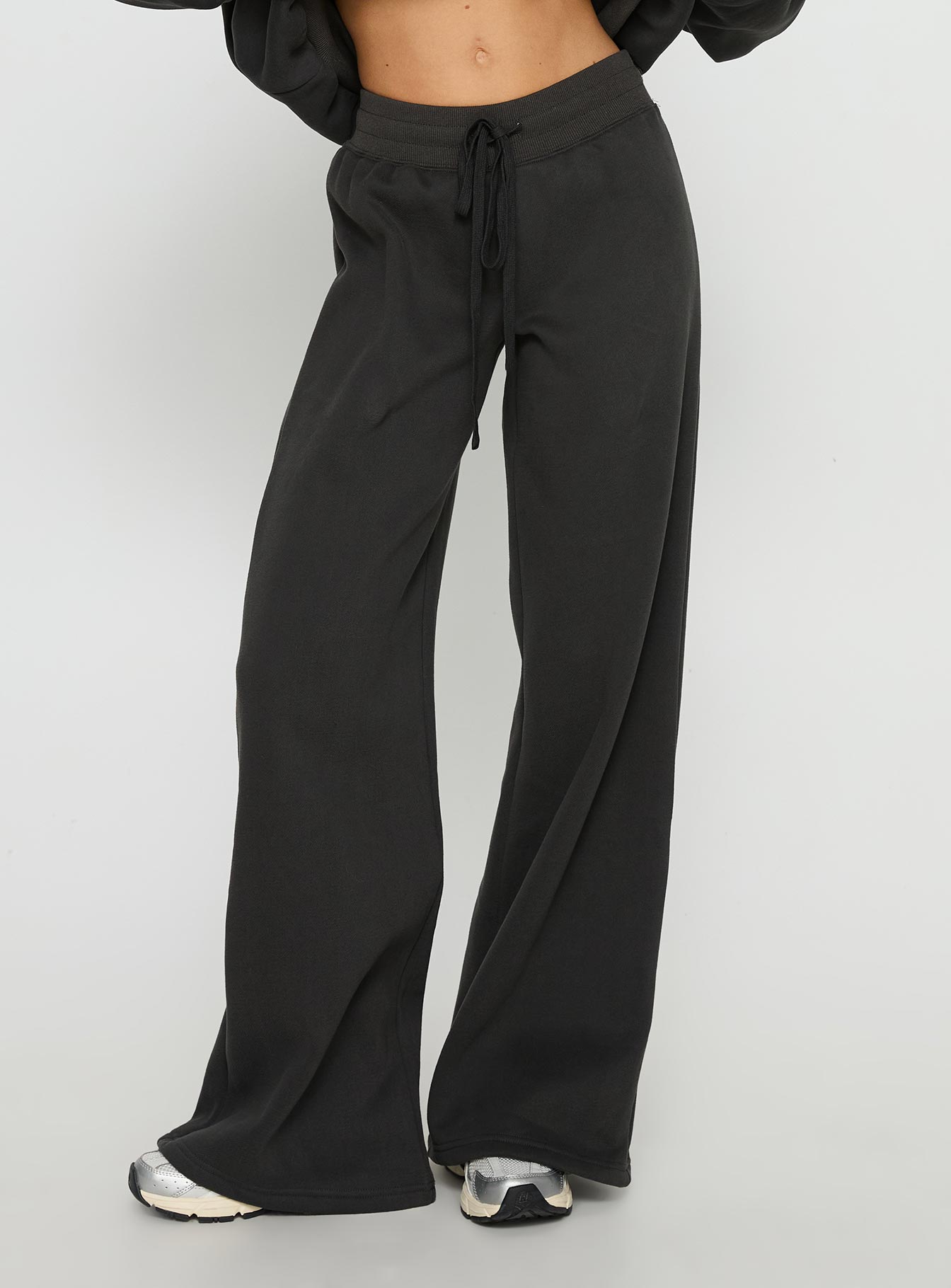 Alternative view of Princess Polly Stargirl Wide Leg Sweat Pants Charcoal