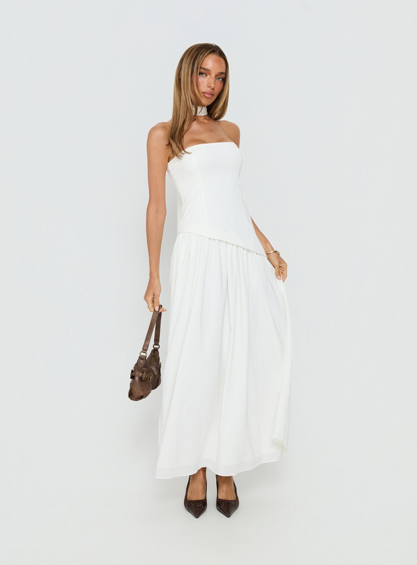 Alternative view of Odela Strapless Drop Waist Maxi Dress White