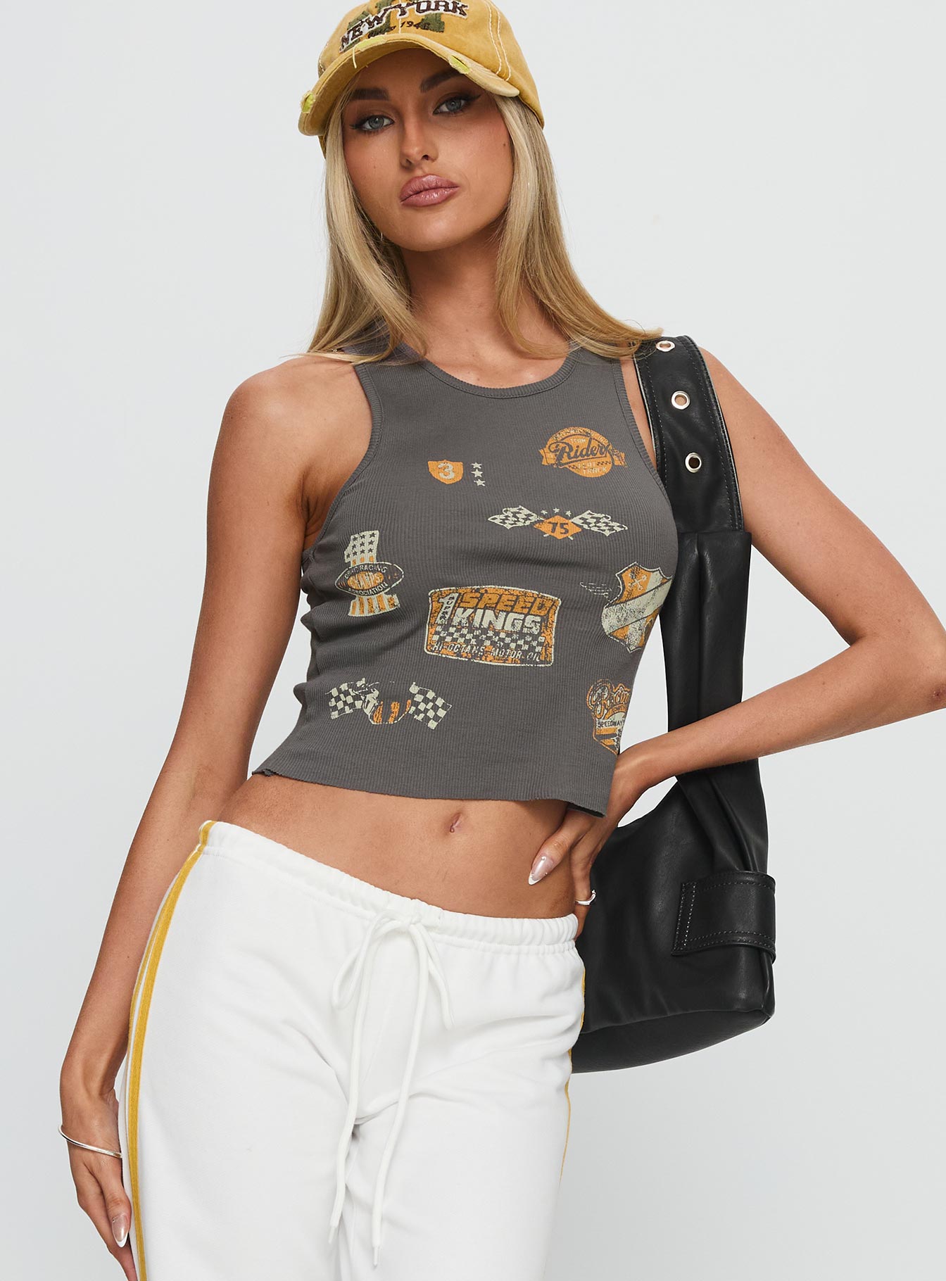 Alternative view of Need For Speed Tank Top Charcoal