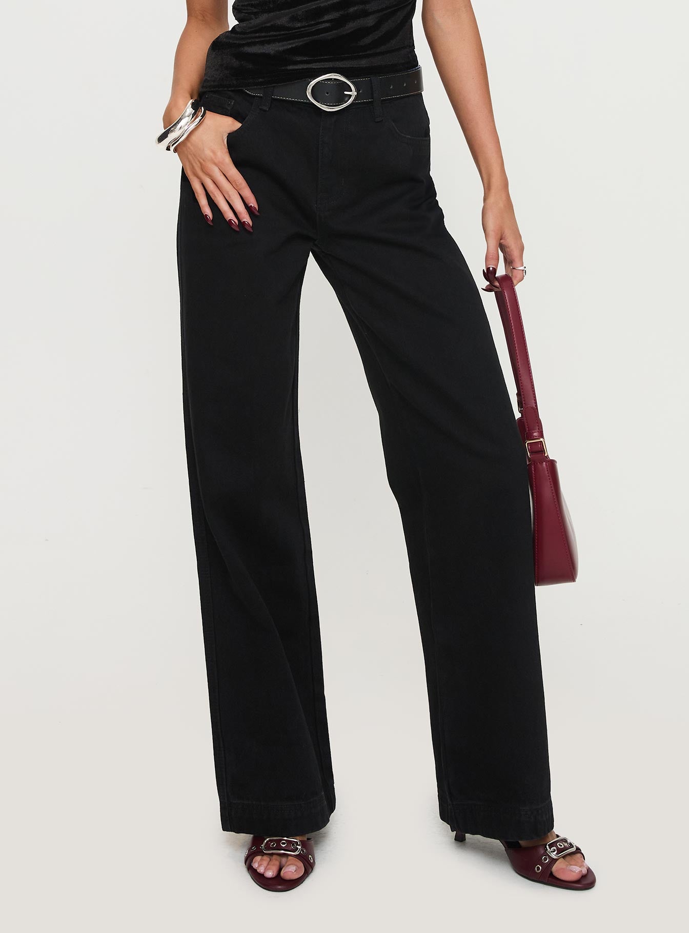 Jankins Low Rise Straight Leg Jeans Black - Image 8