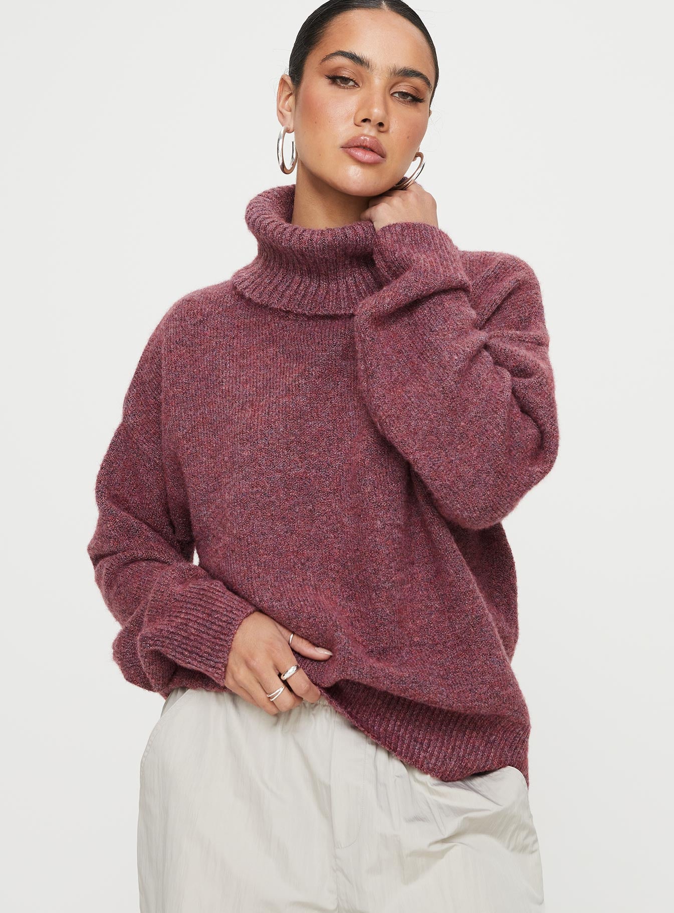 Alternative view of Oswin Turtleneck Sweater Burgundy