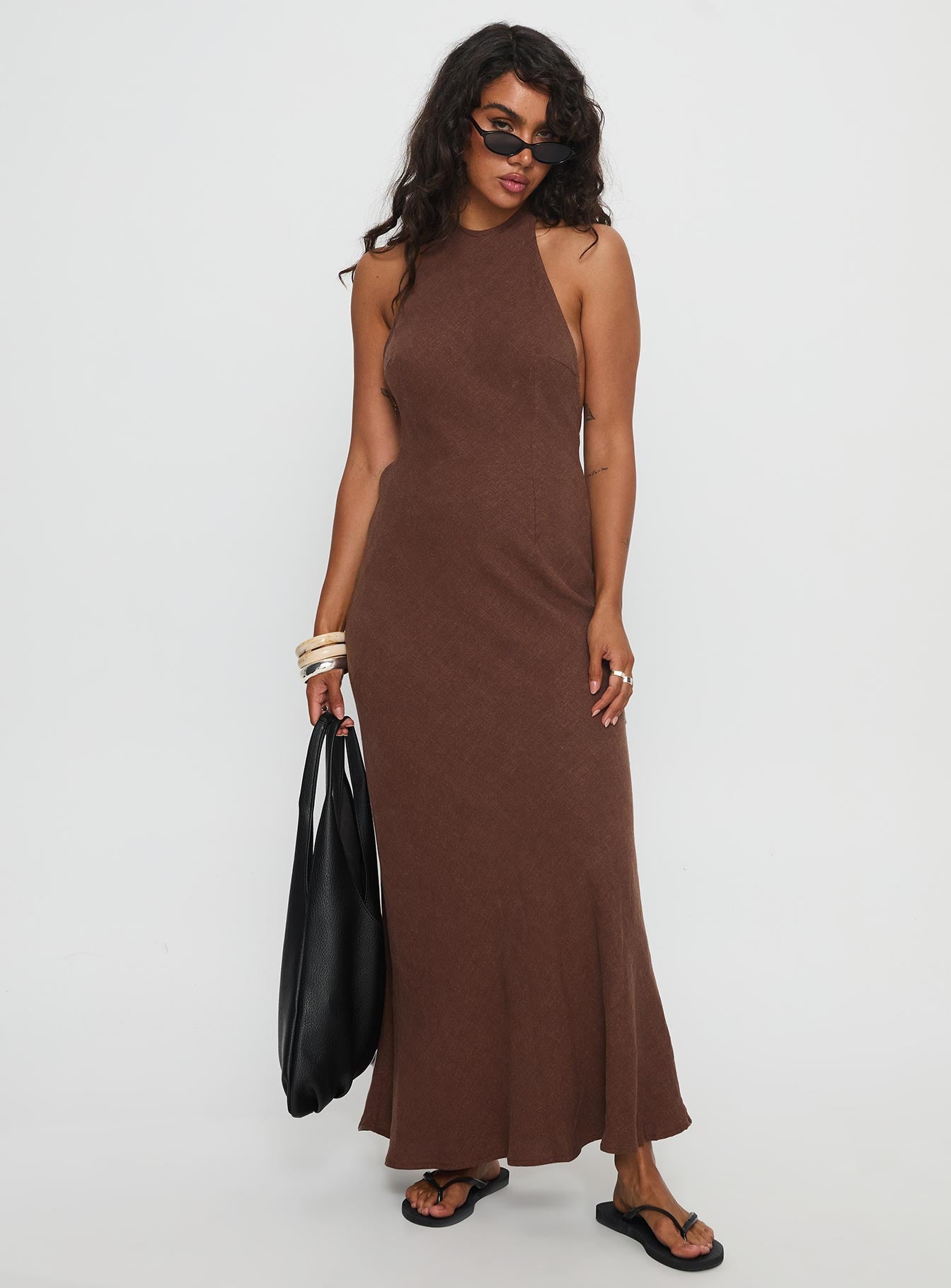 Alternative view of Annetta Halter Maxi Dress Chocolate