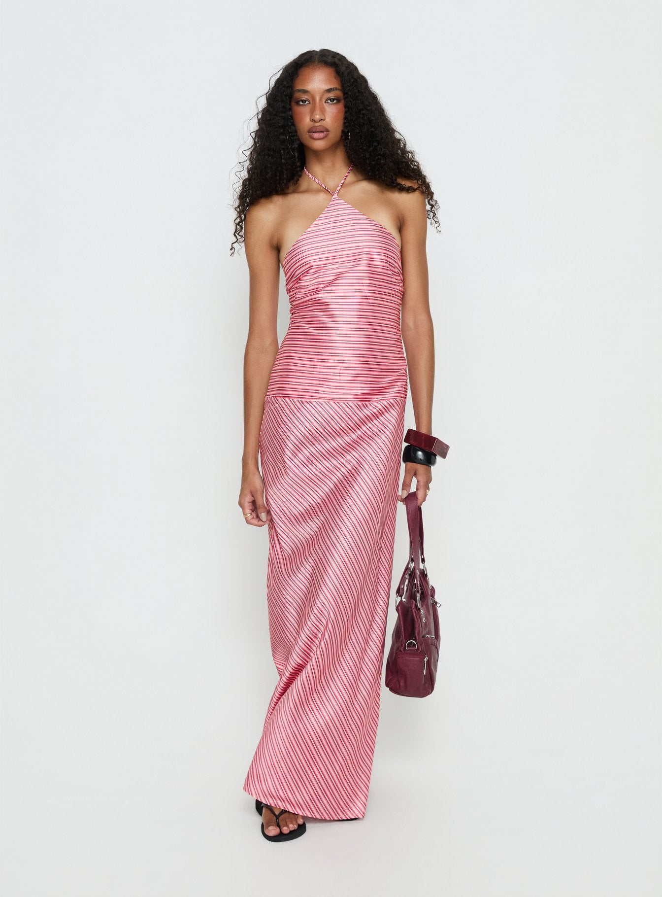 Alternative view of Bellamissimo Halter Maxi Dress Pink Stripe