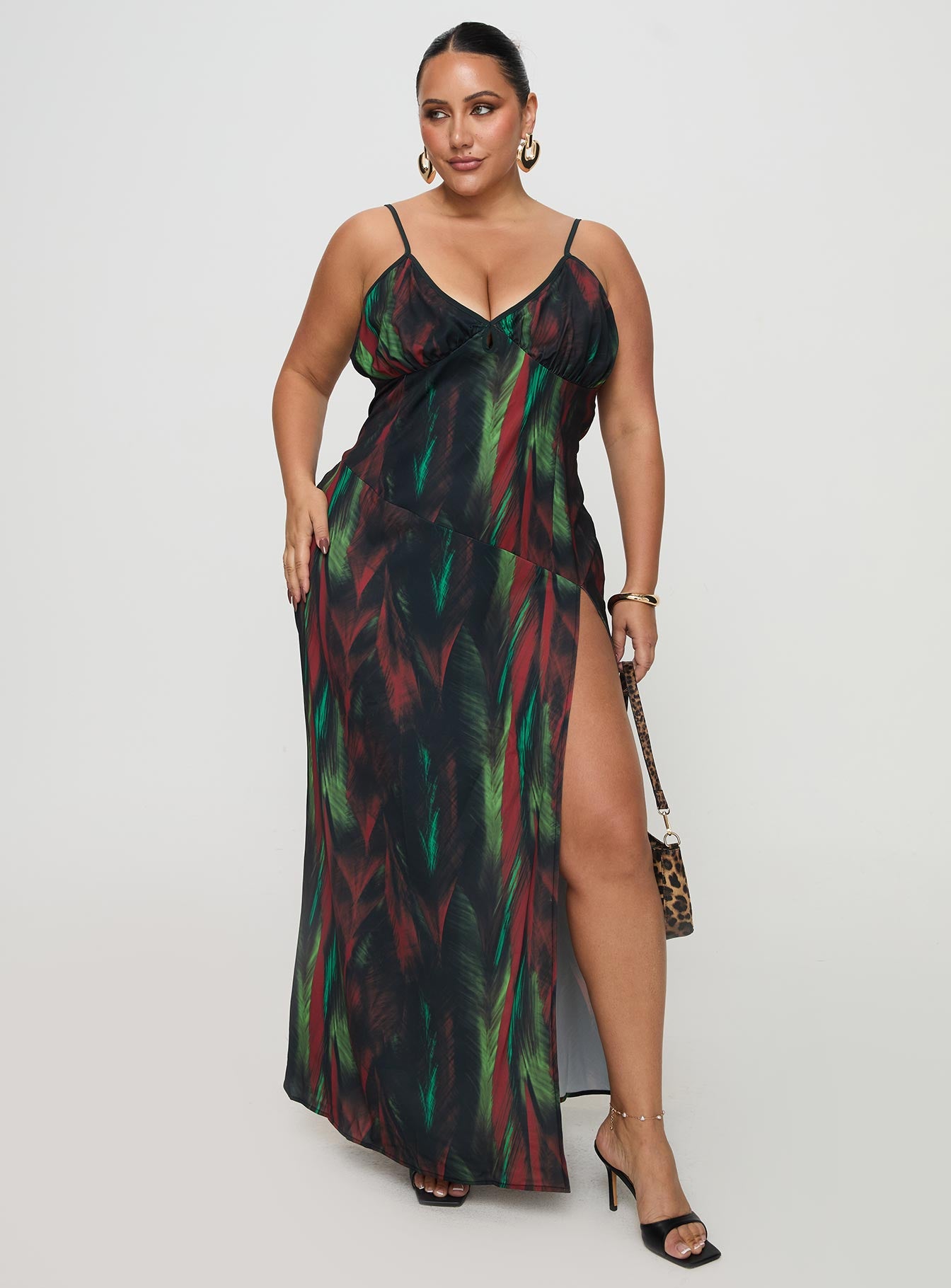 Alternative view of Feather Maxi Dress Multi Curve