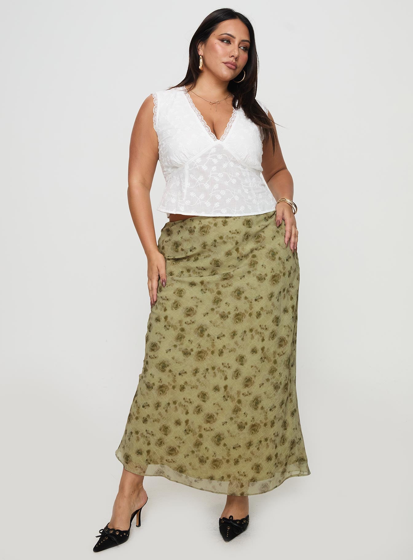 Alternative view of Piazia Maxi Skirt Green Curve