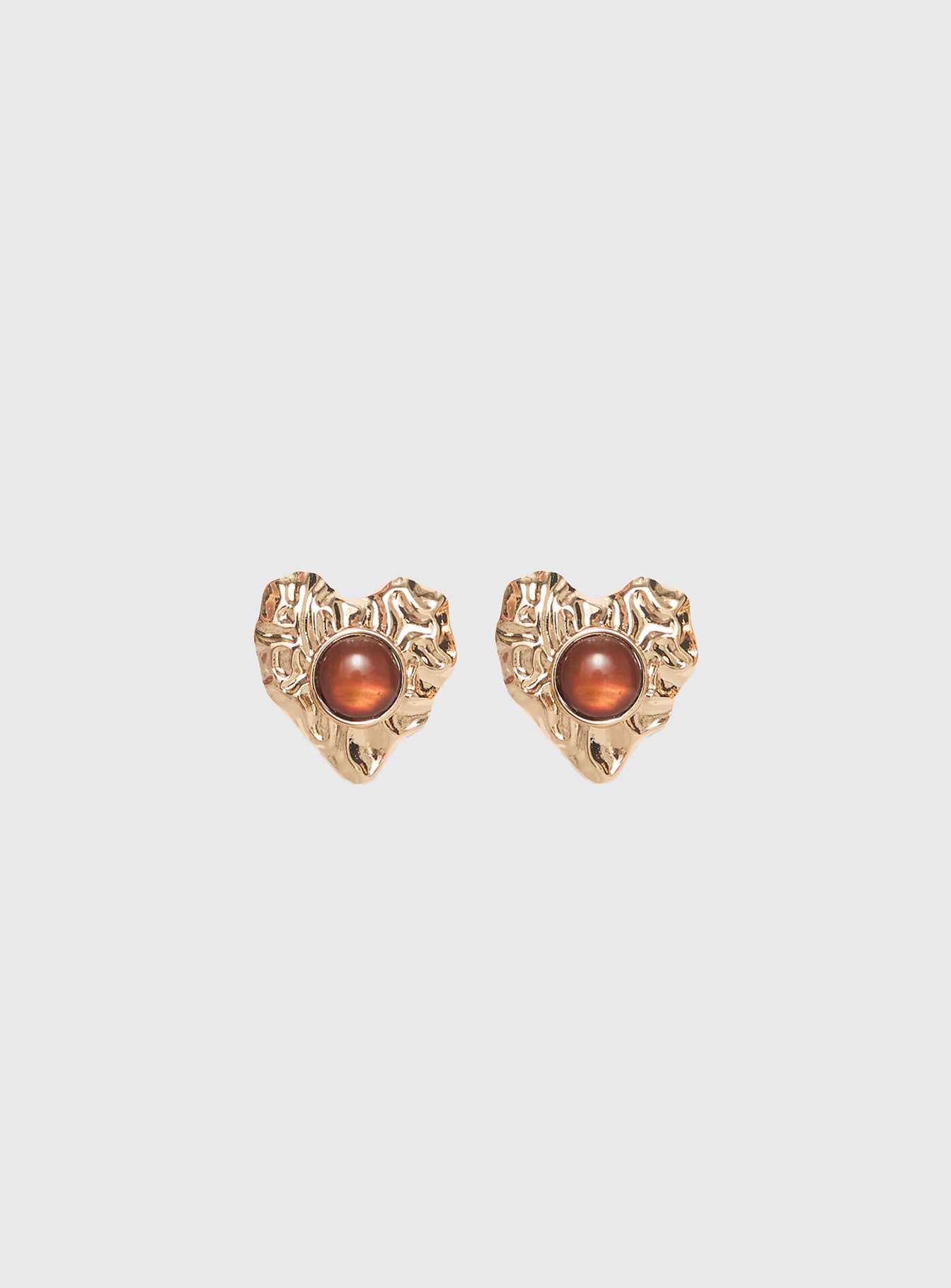 Alternative view of Living Easy Heart Earrings Gold