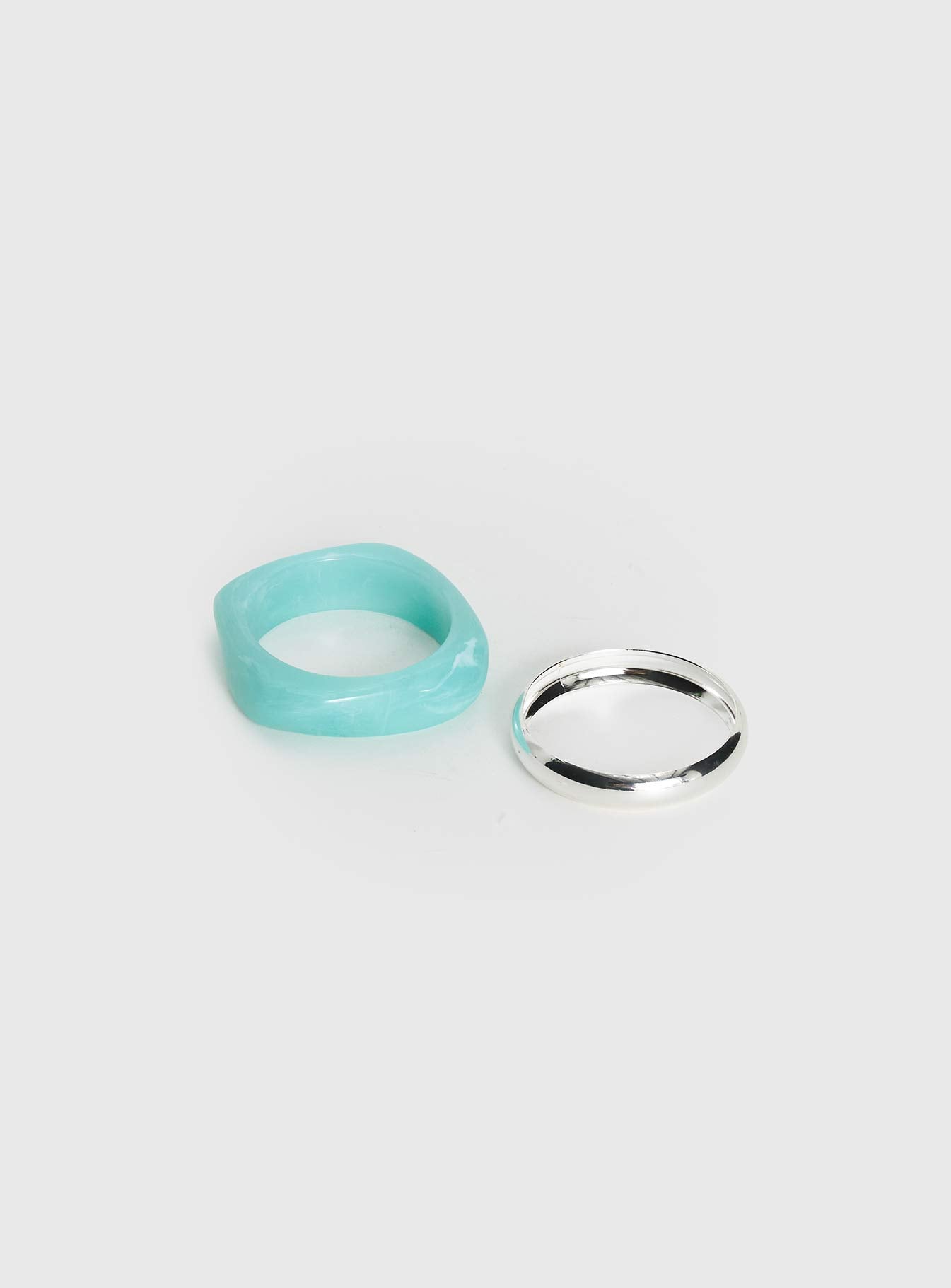 Alternative view of Maldives Resin Cuff Pack Silver / Aqua