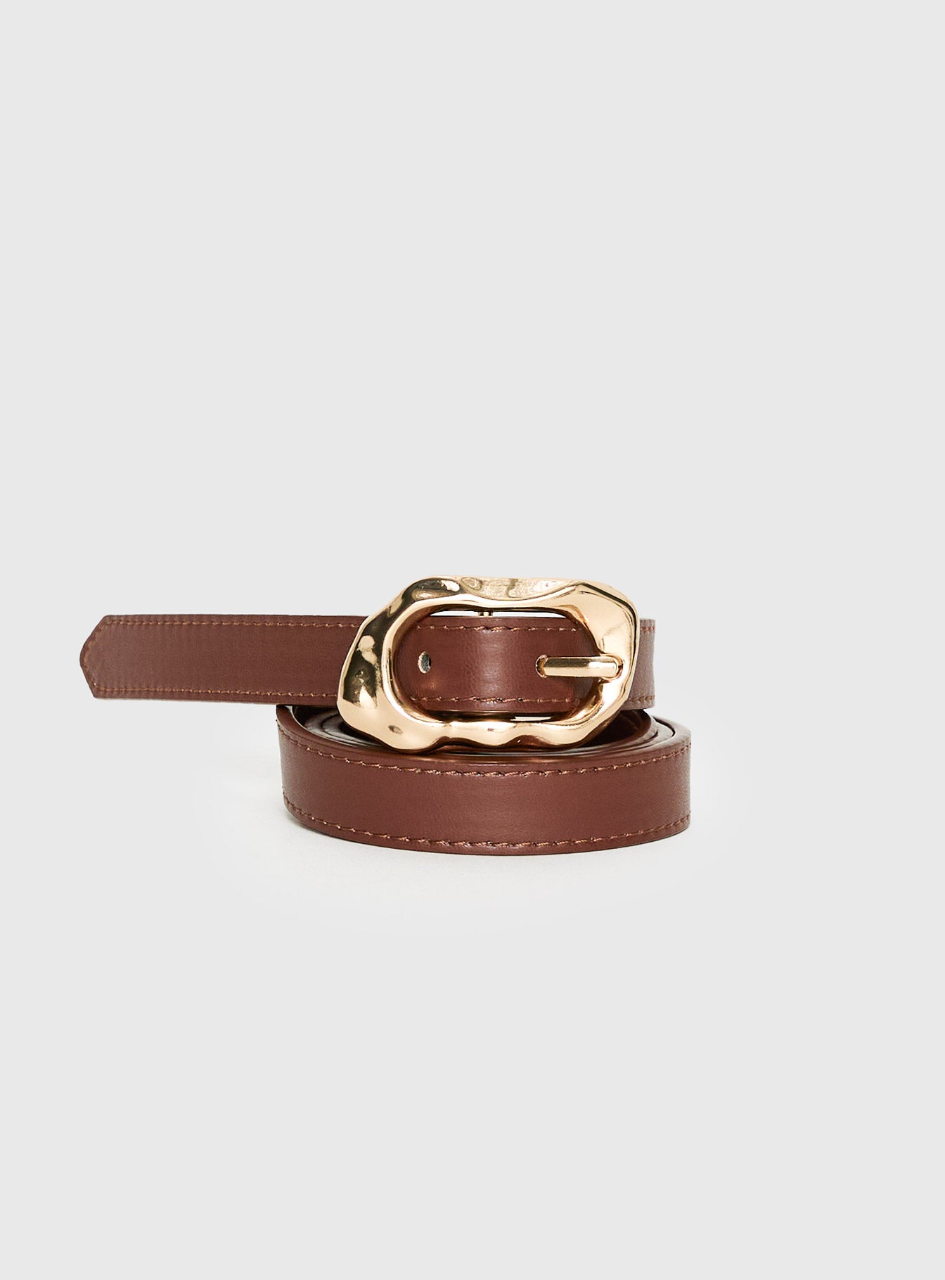 Alternative view of Capeside Faux Leather Belt Brown / Gold