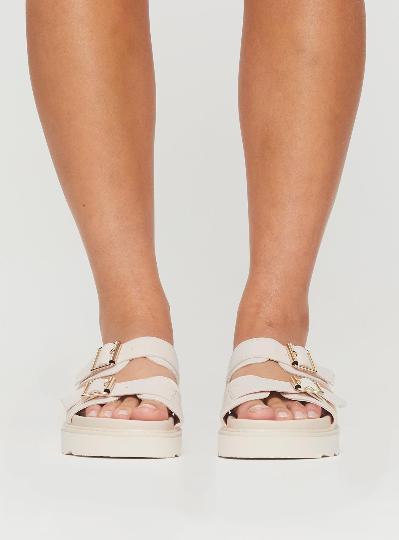 Alternative view of Ma Belle Sandals Cream Faux Suede